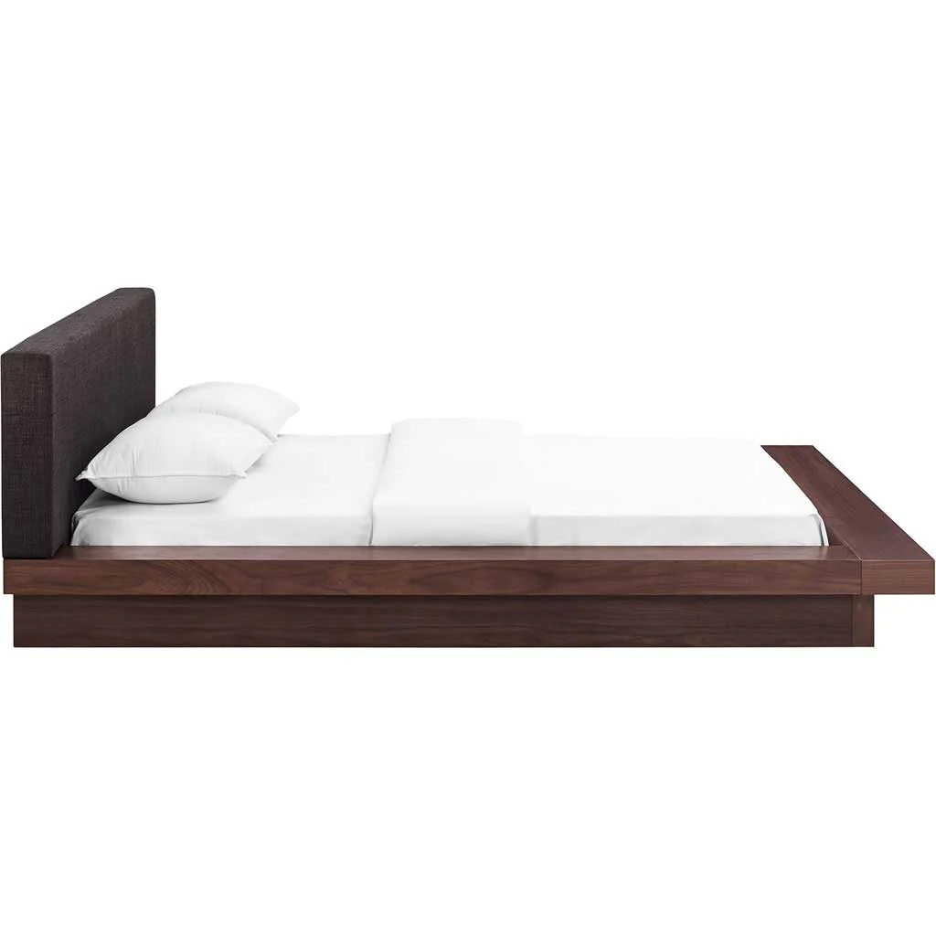 Freyja Fabric Platform Bed Walnut/Latte - Image 2