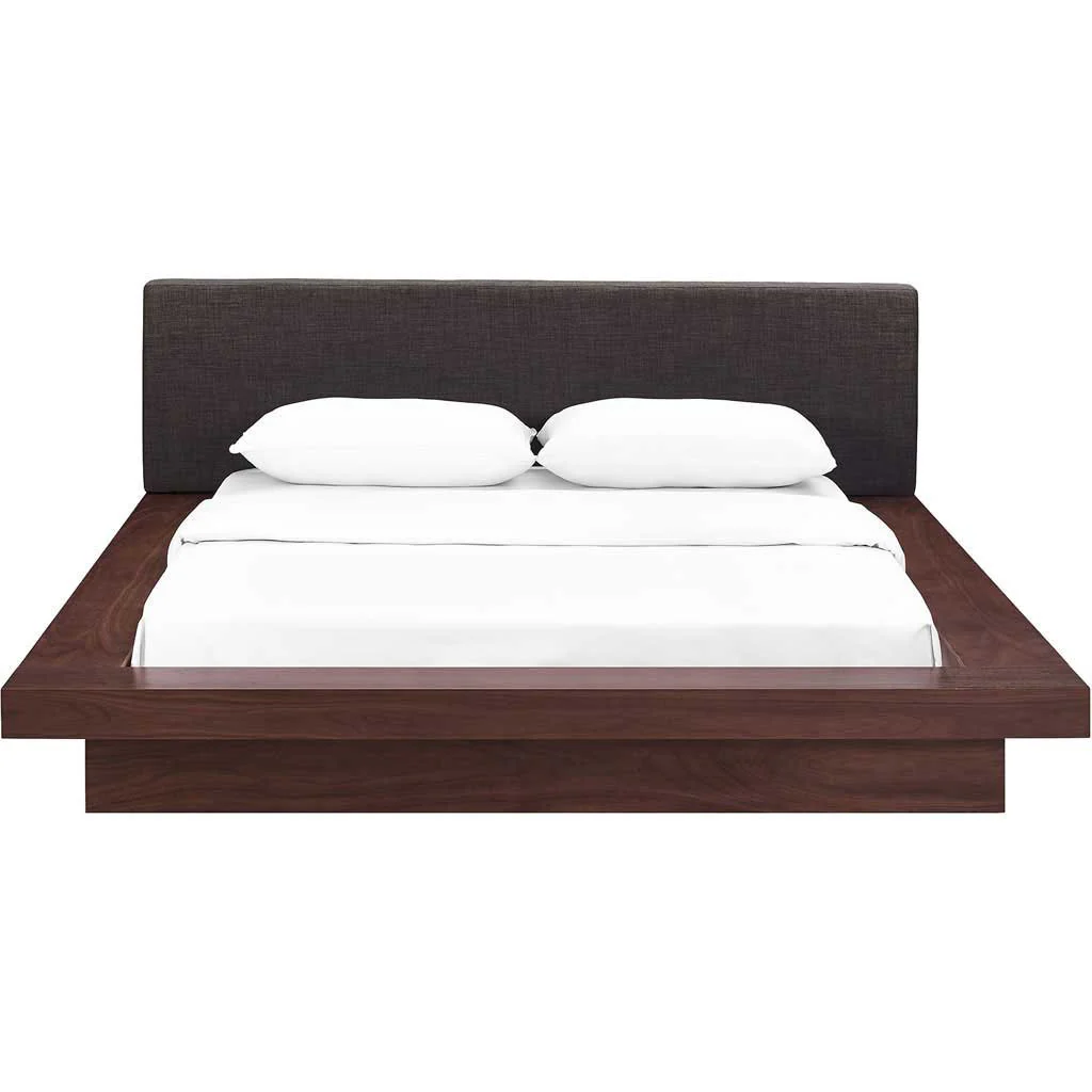 Freyja Fabric Platform Bed Walnut/Latte - Image 3