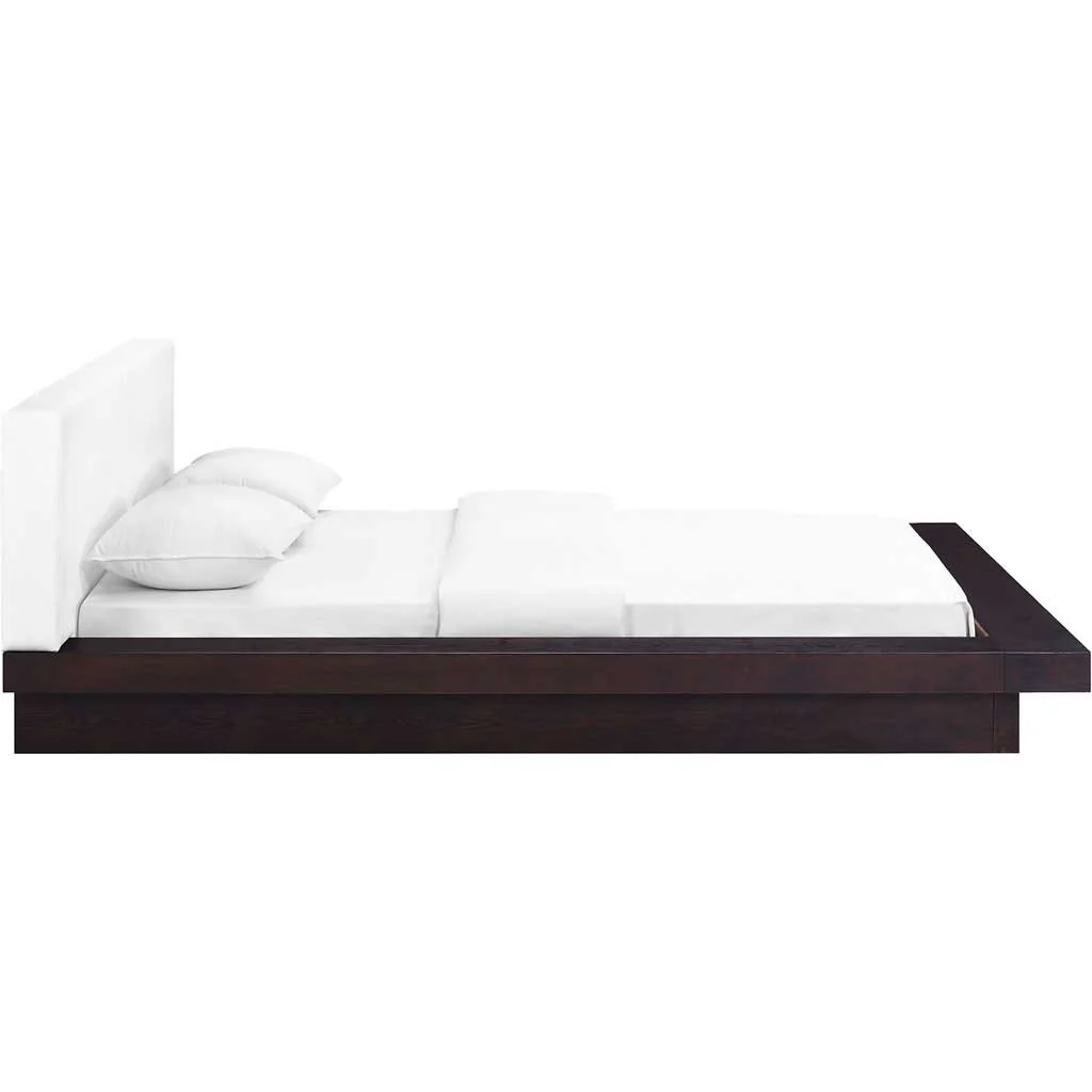 Freyja Vinyl Platform Bed Cappuccino/White - Image 2