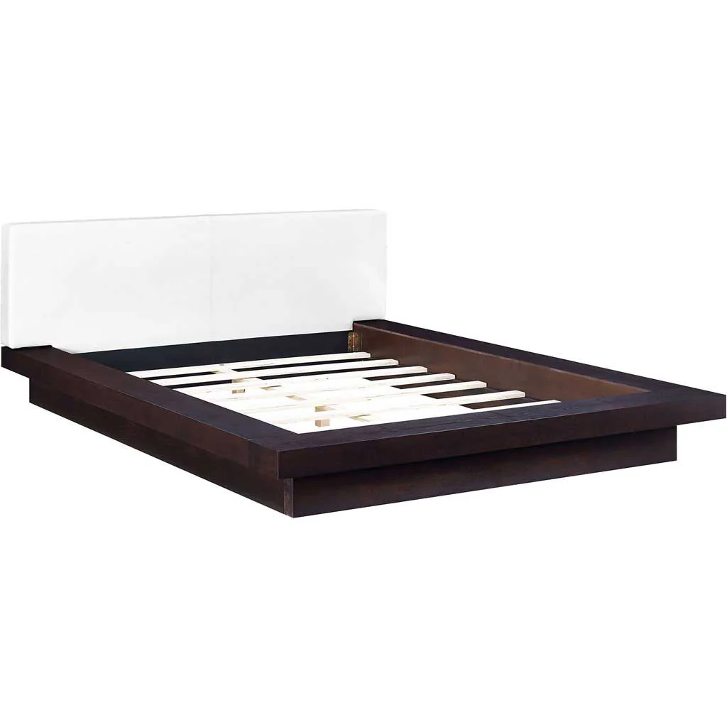 Freyja Vinyl Platform Bed Cappuccino/White - Image 4