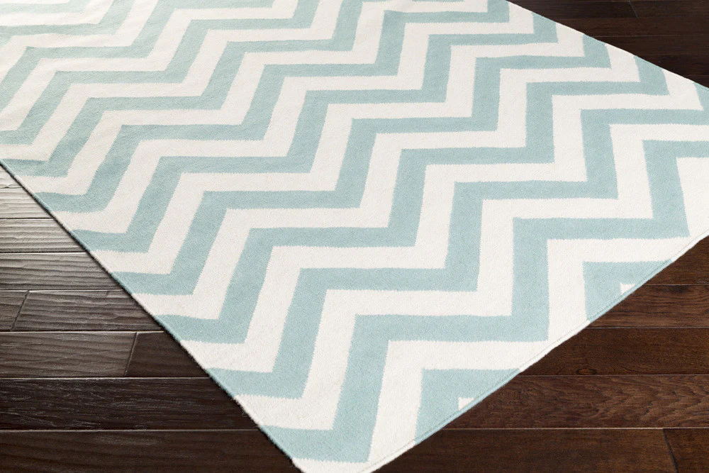 Frontier Chevron Teal/Ivory Area Rug - Image 3