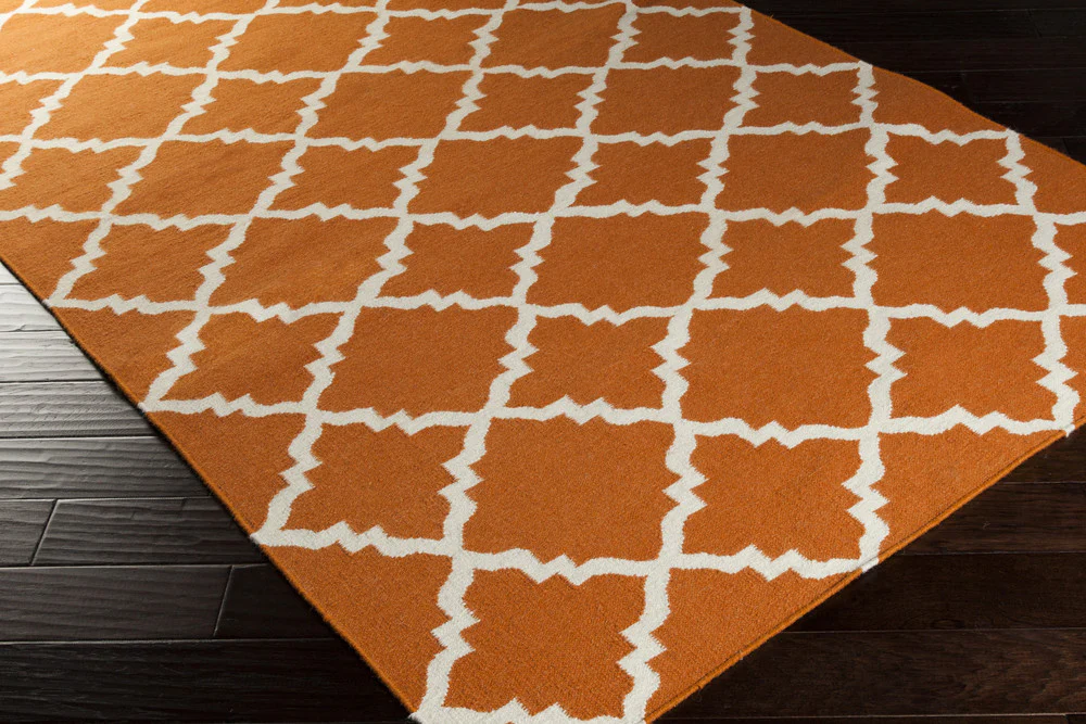 Frontier Diamond Burnt Orange/Ivory Area Rug - Image 3