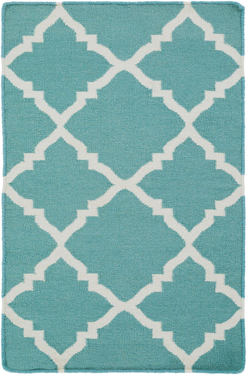 Frontier Diamond Teal/Ivory Area Rug - Image 3