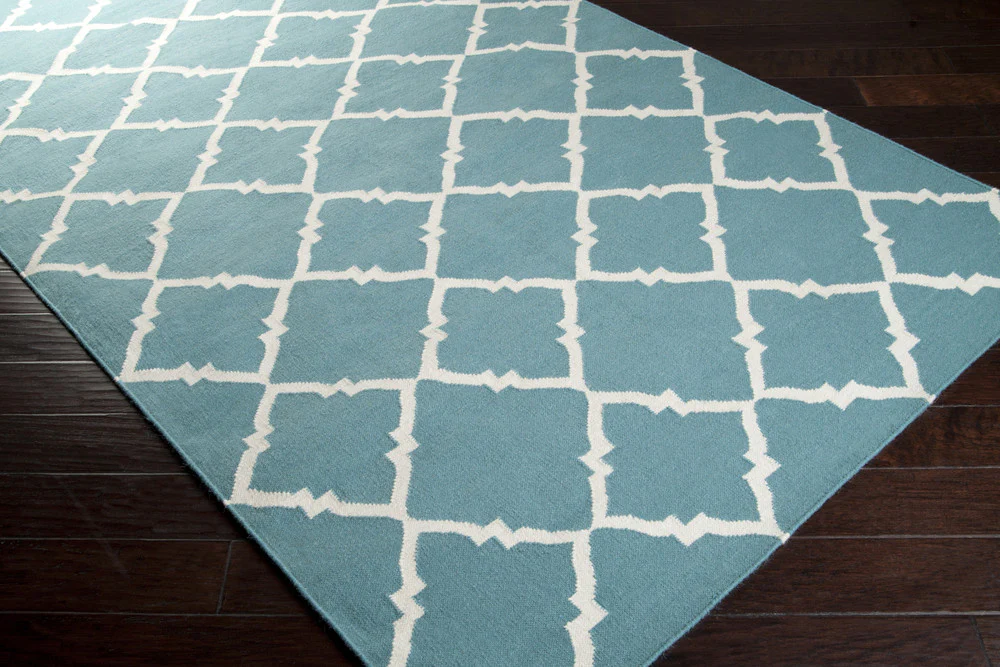 Frontier Diamond Teal/Ivory Area Rug - Image 4
