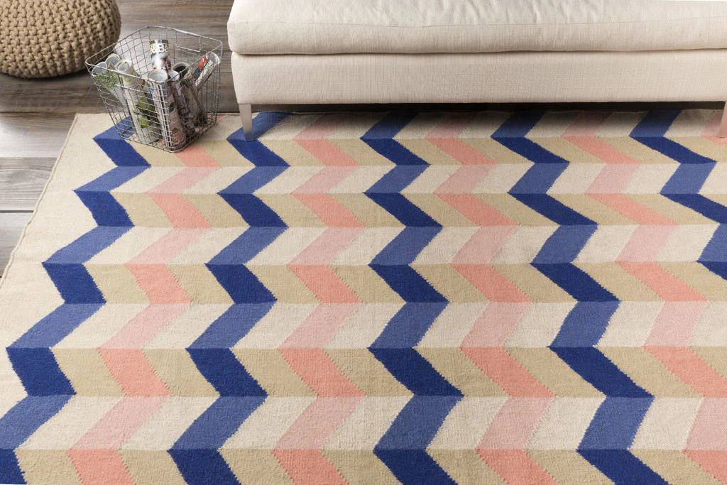 Frontier Salmon/Navy Area Rug - Image 3