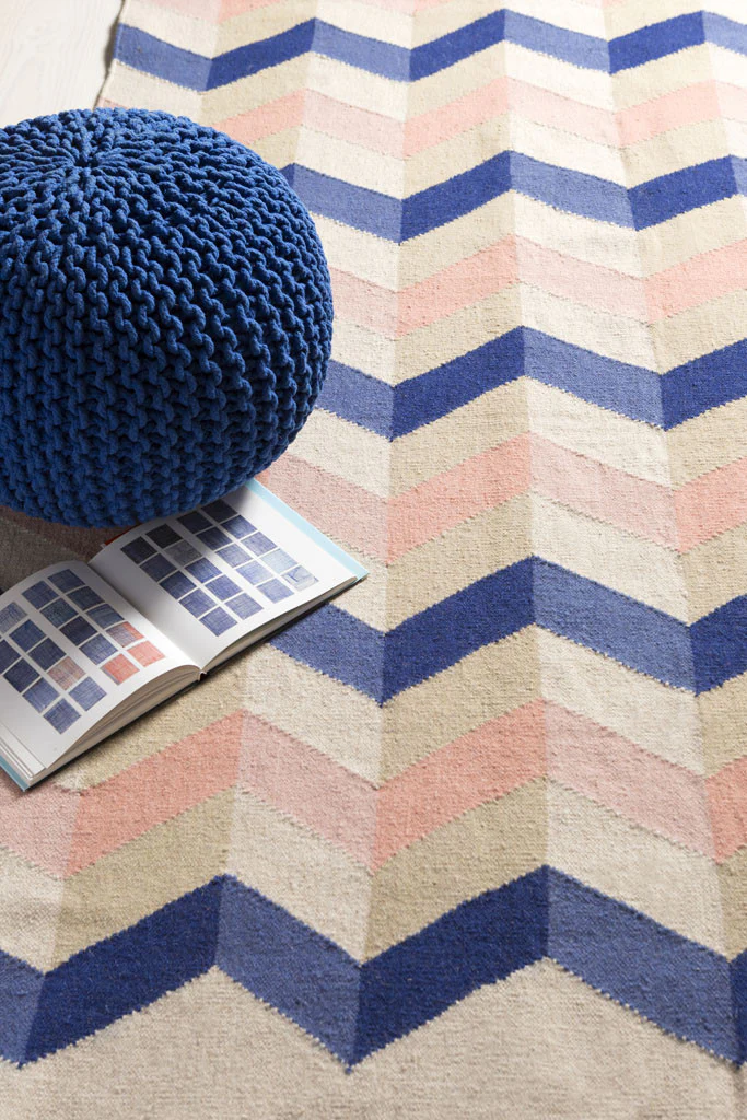 Frontier Salmon/Navy Area Rug - Image 4