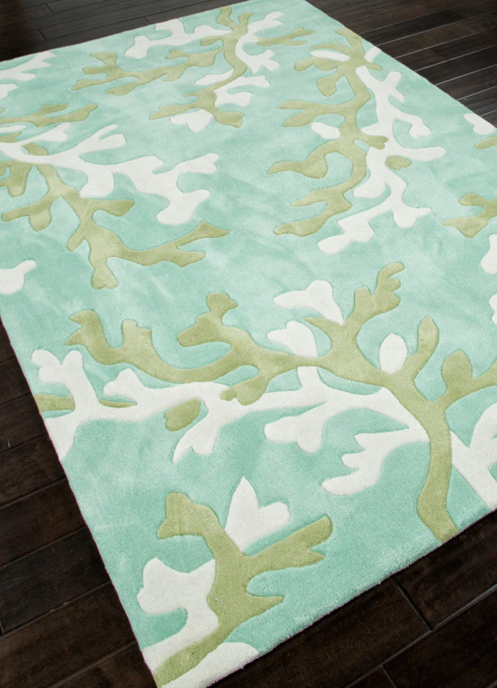 Fusion Coral Fixation Turquoise Blue/White Area Rug - Image 2