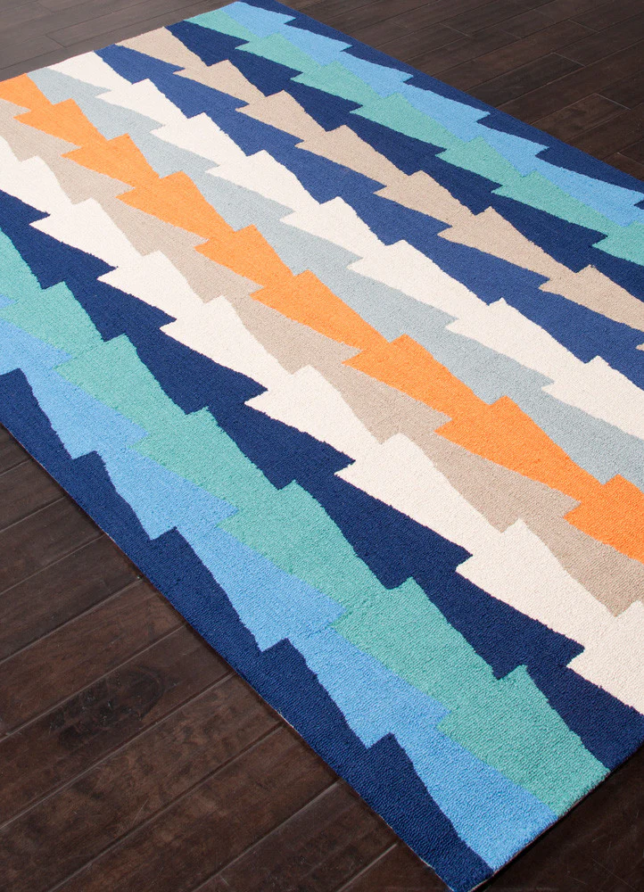 Fusion Stairstep Blue Area Rug - Image 2