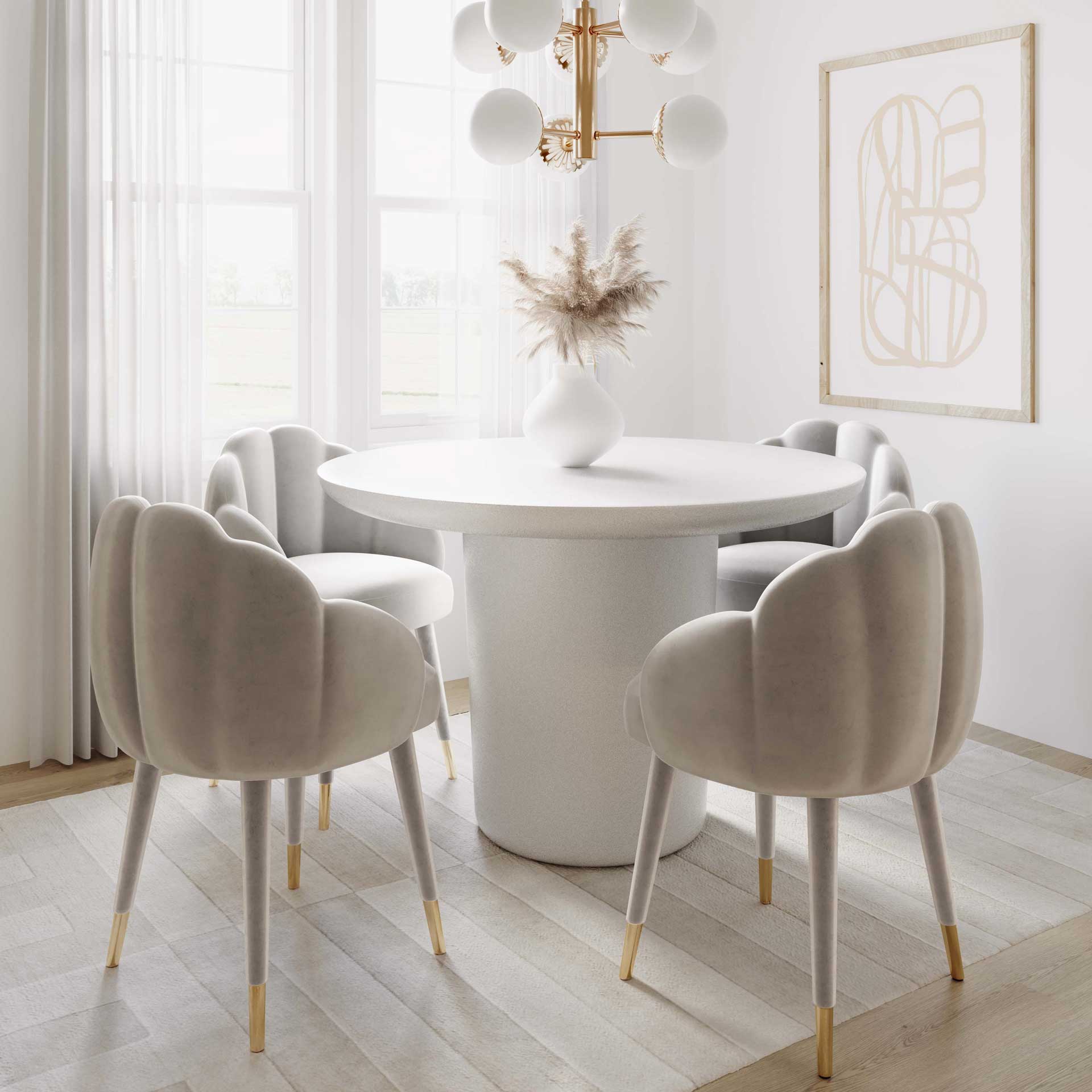 Gabby Velvet Dining Chair Light Gray - Image 6