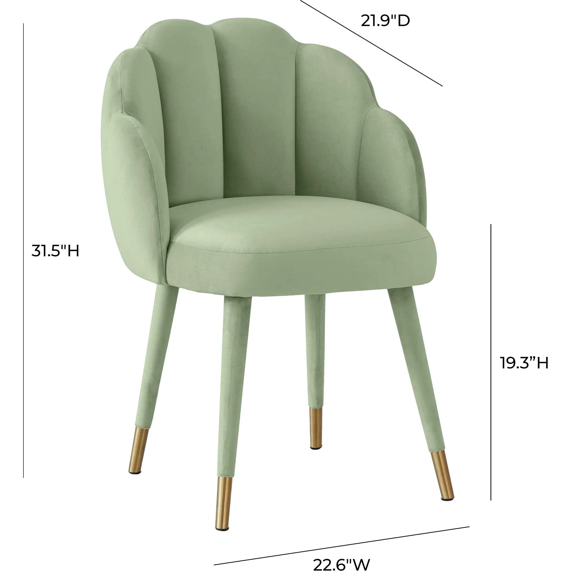 Gabby Velvet Dining Chair Moss Green - Image 5