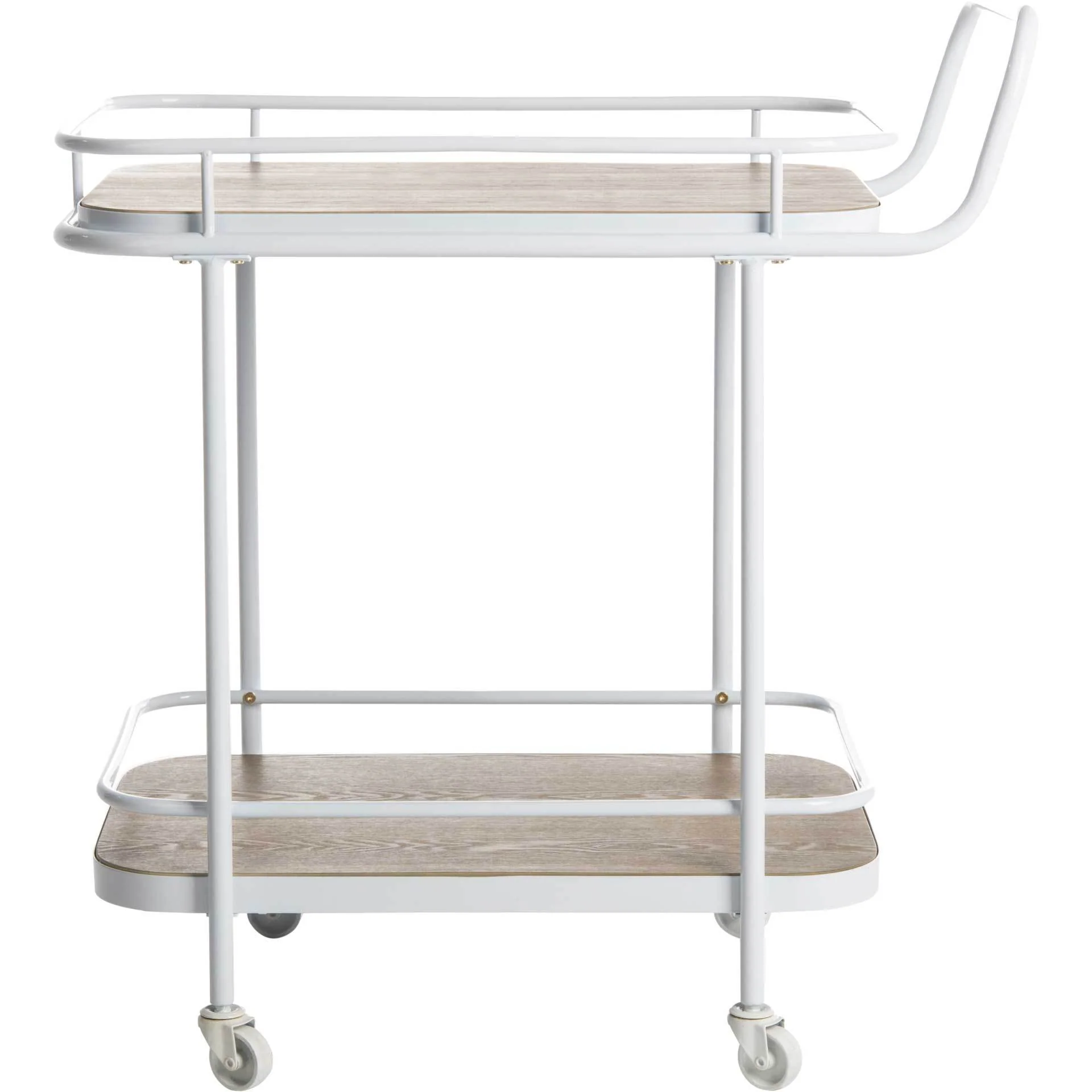 Gabriela 2 Tier Rectangle Bar Cart Rustic Oak/White - Image 2