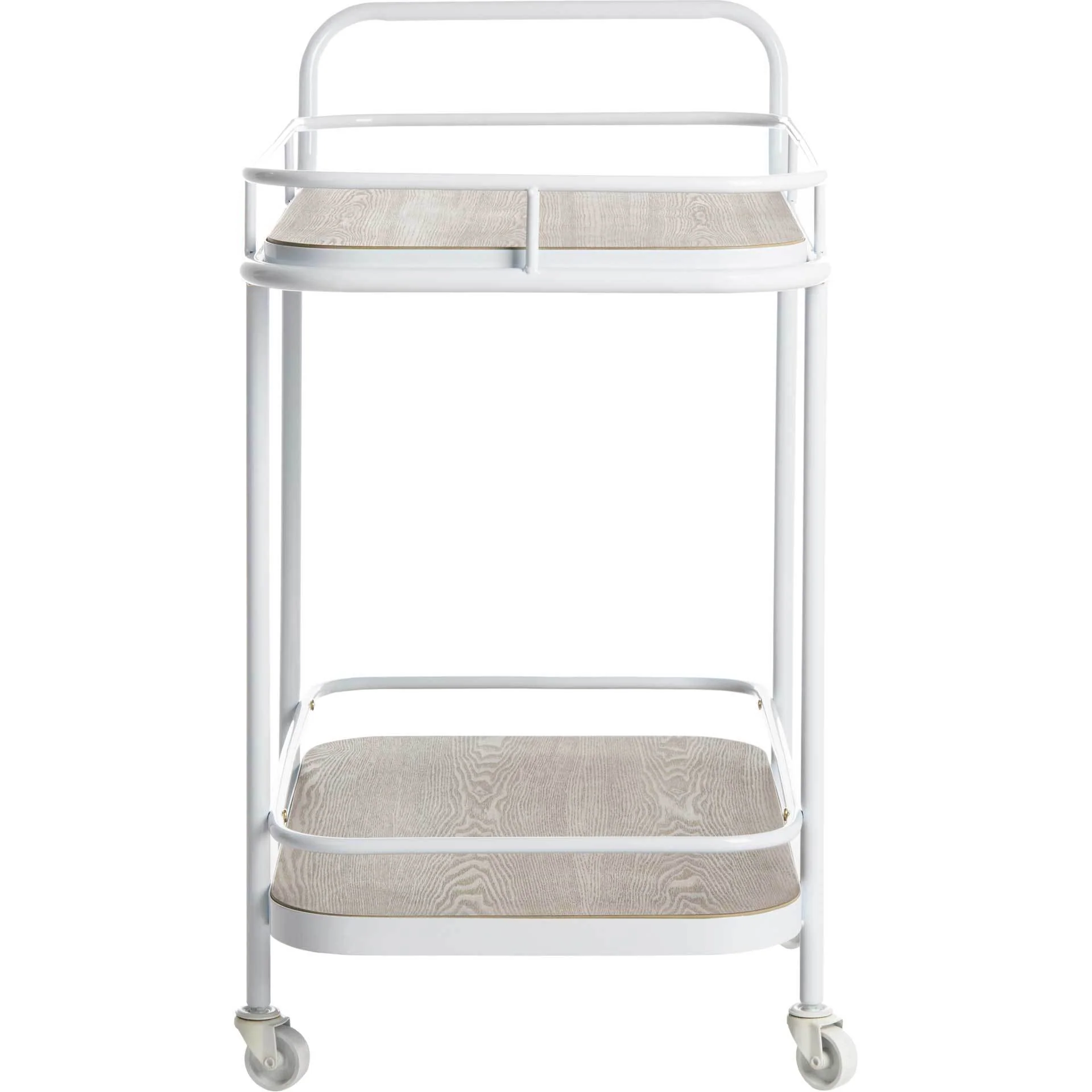 Gabriela 2 Tier Rectangle Bar Cart Rustic Oak/White - Image 4