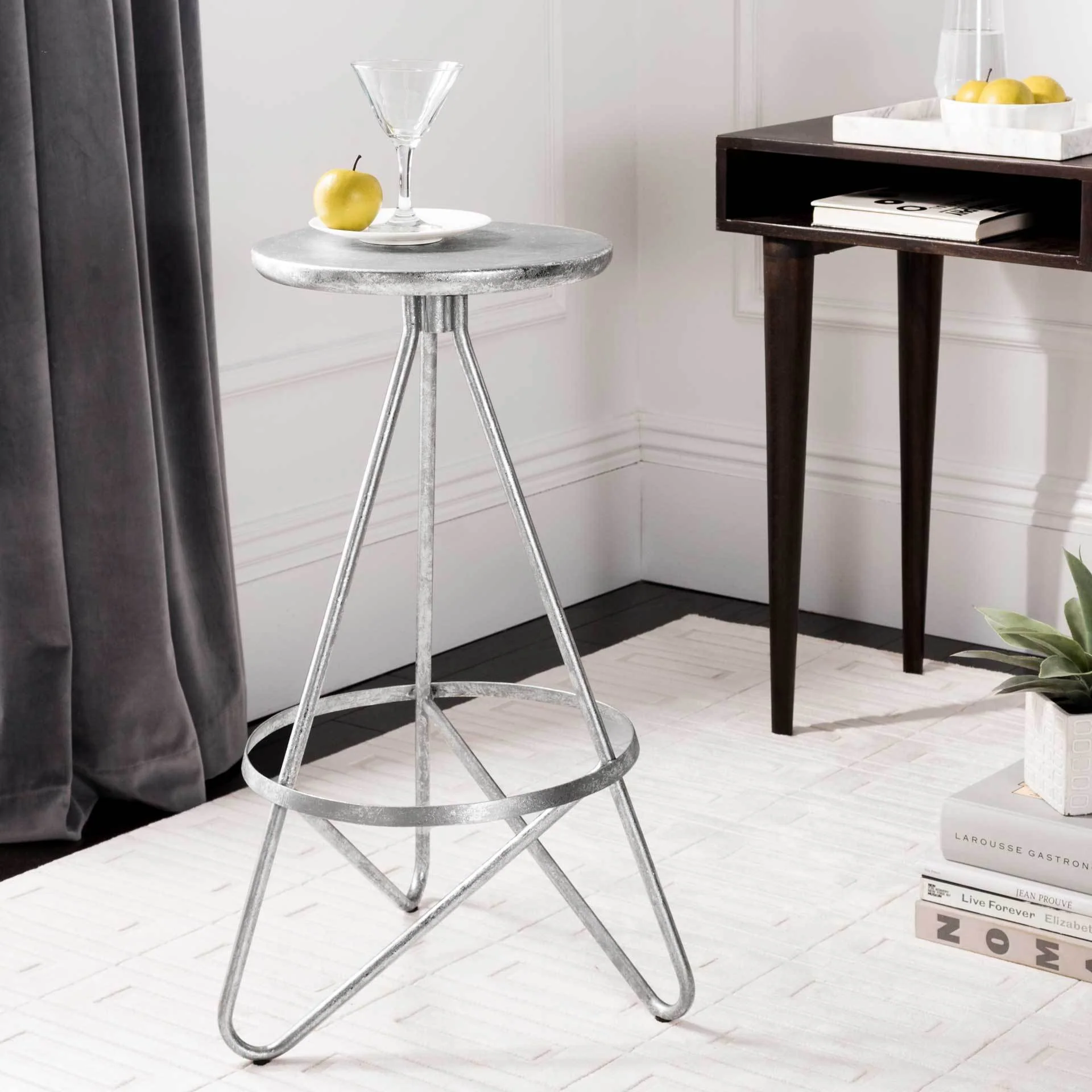 Gael Bar Stool Silver Leaf - Image 3