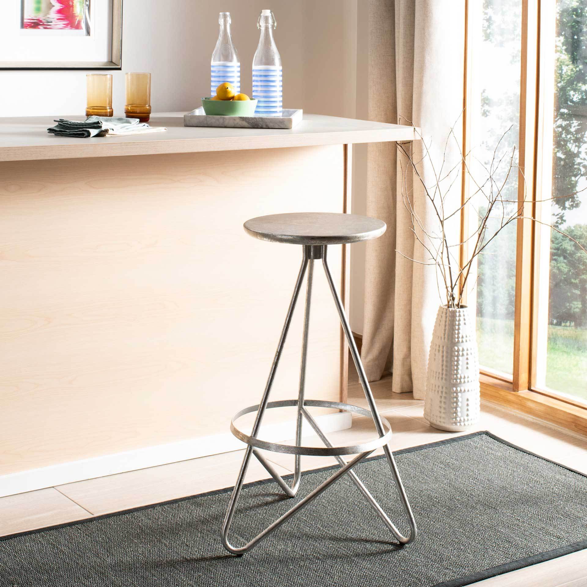 Gael Bar Stool Silver Leaf - Image 4