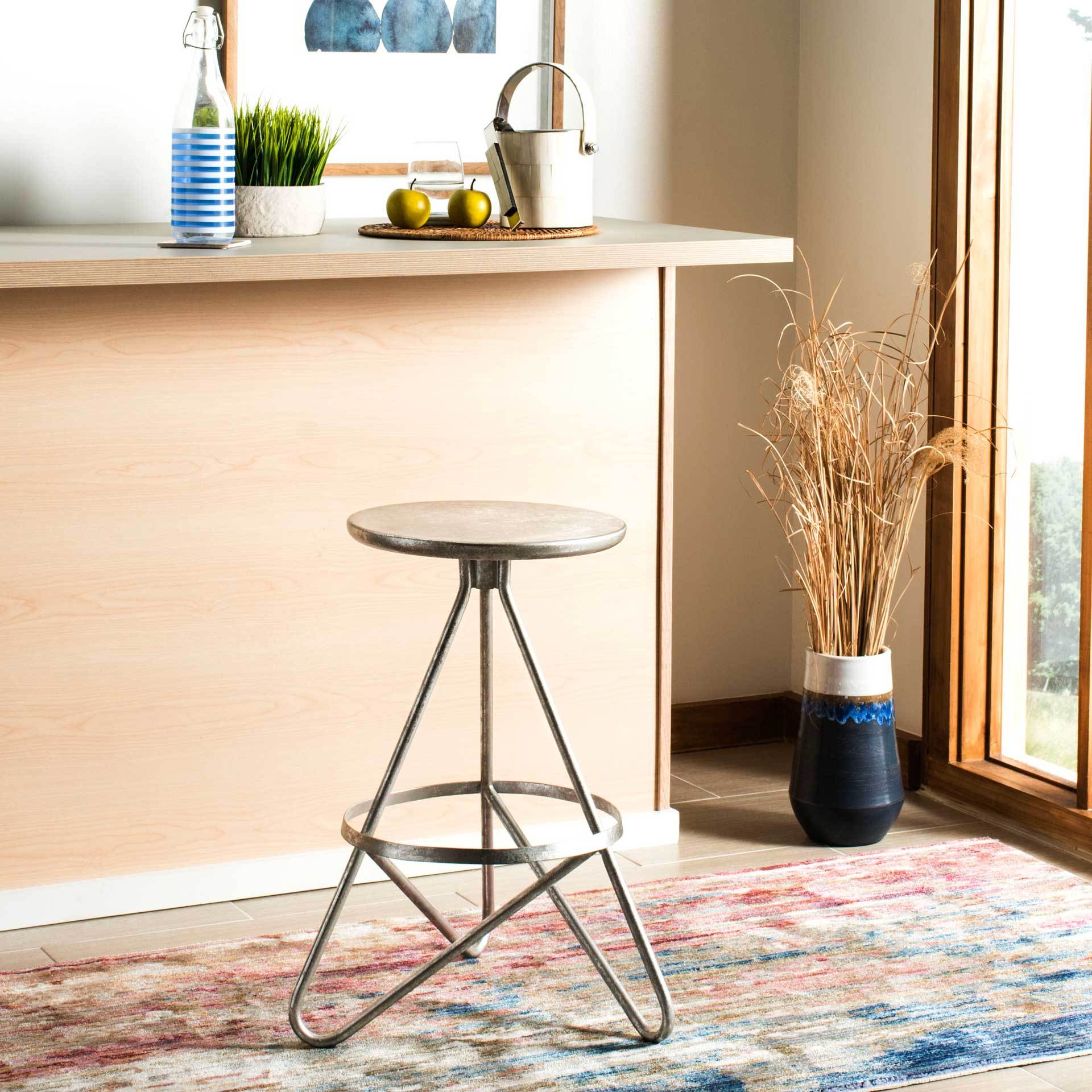 Gael Bar Stool Silver Leaf - Image 6