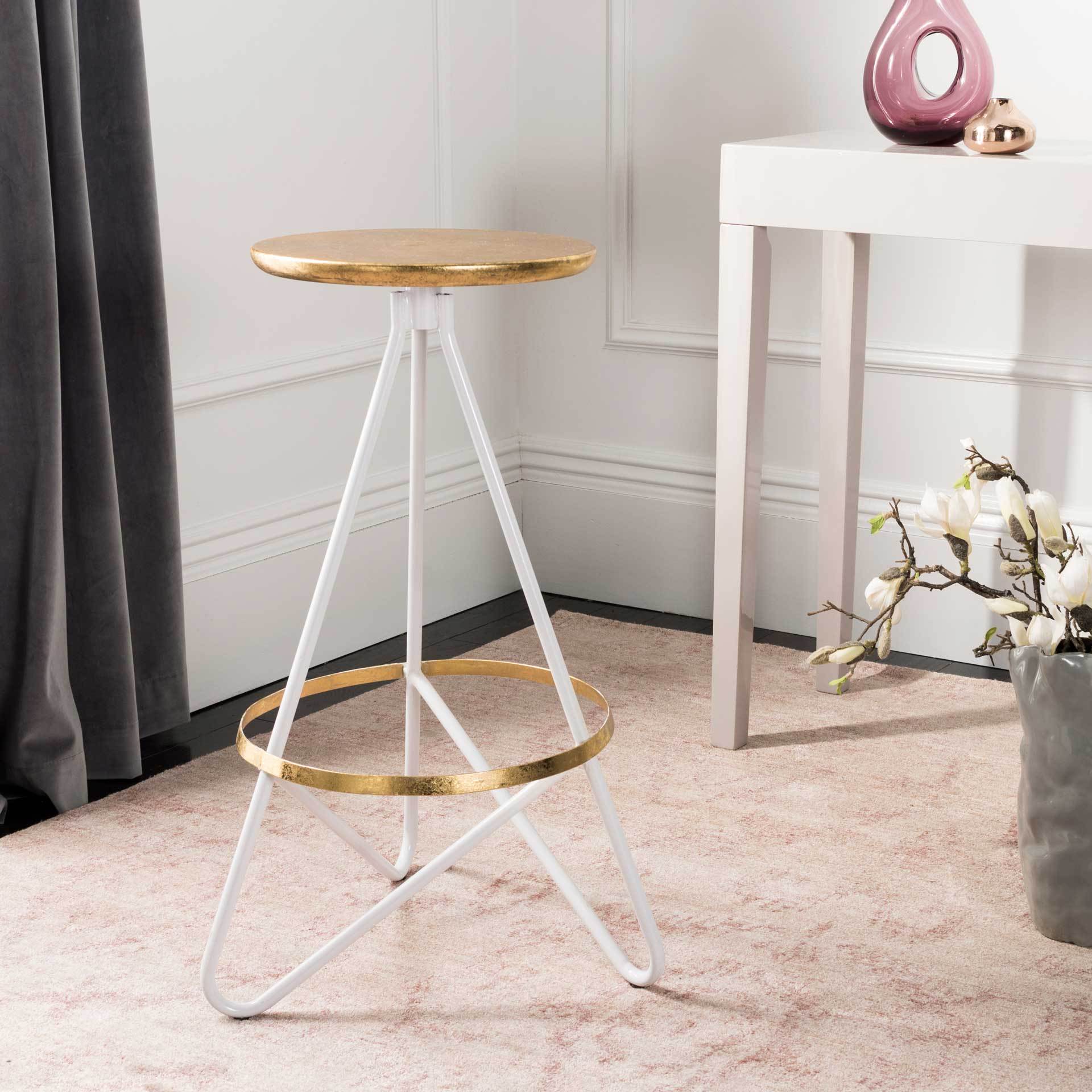 Gael Bar Stool White/Gold Top - Image 3