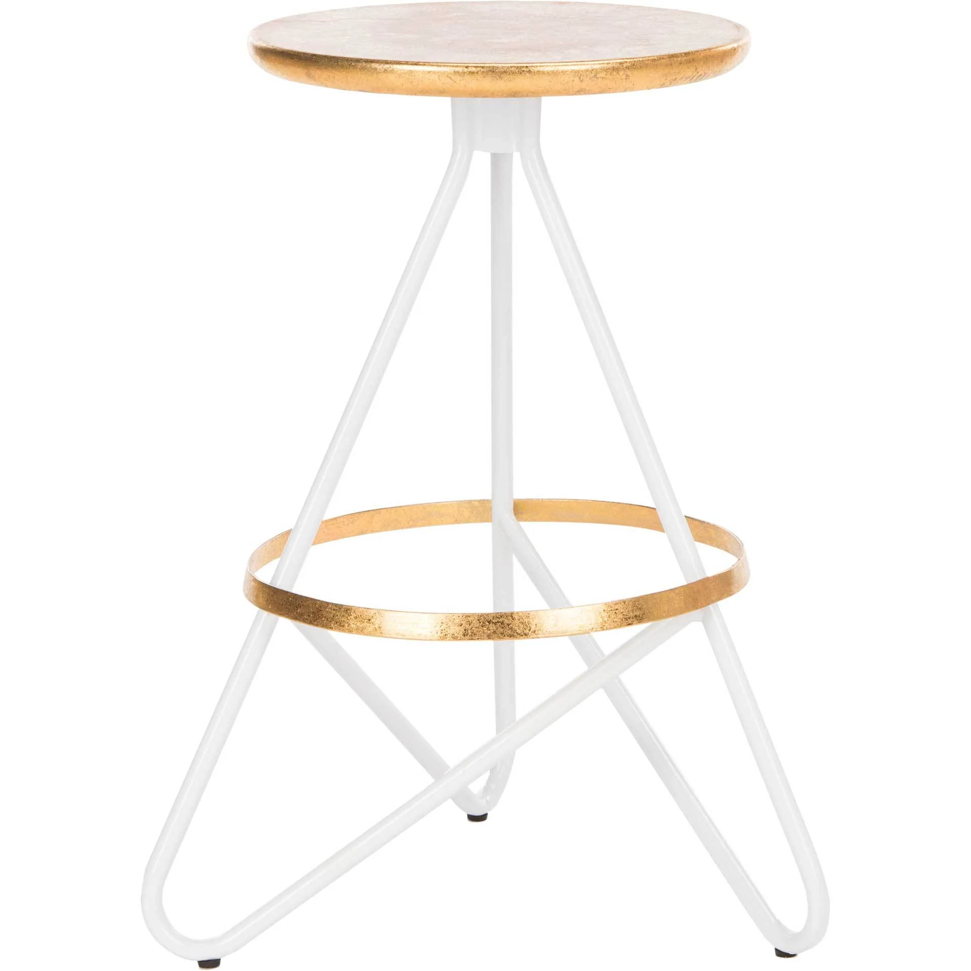 Gael Bar Stool White/Gold Top - Image 6