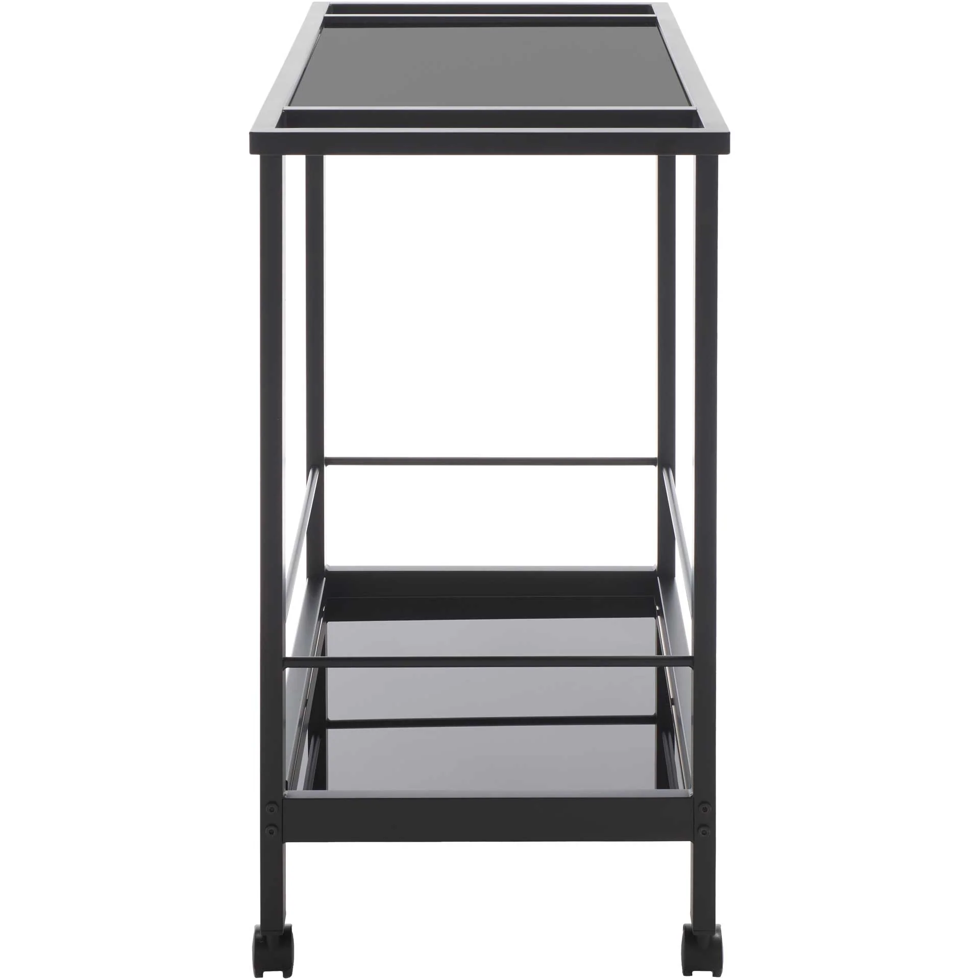 Gaelan 2 Tier Bar Cart Matte Black/Black - Image 3