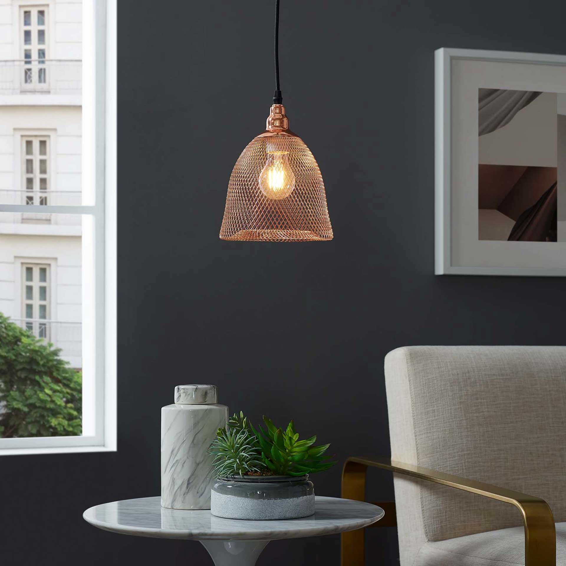 Gale Bell-Shaped Pendant Light Rose Gold - Image 4