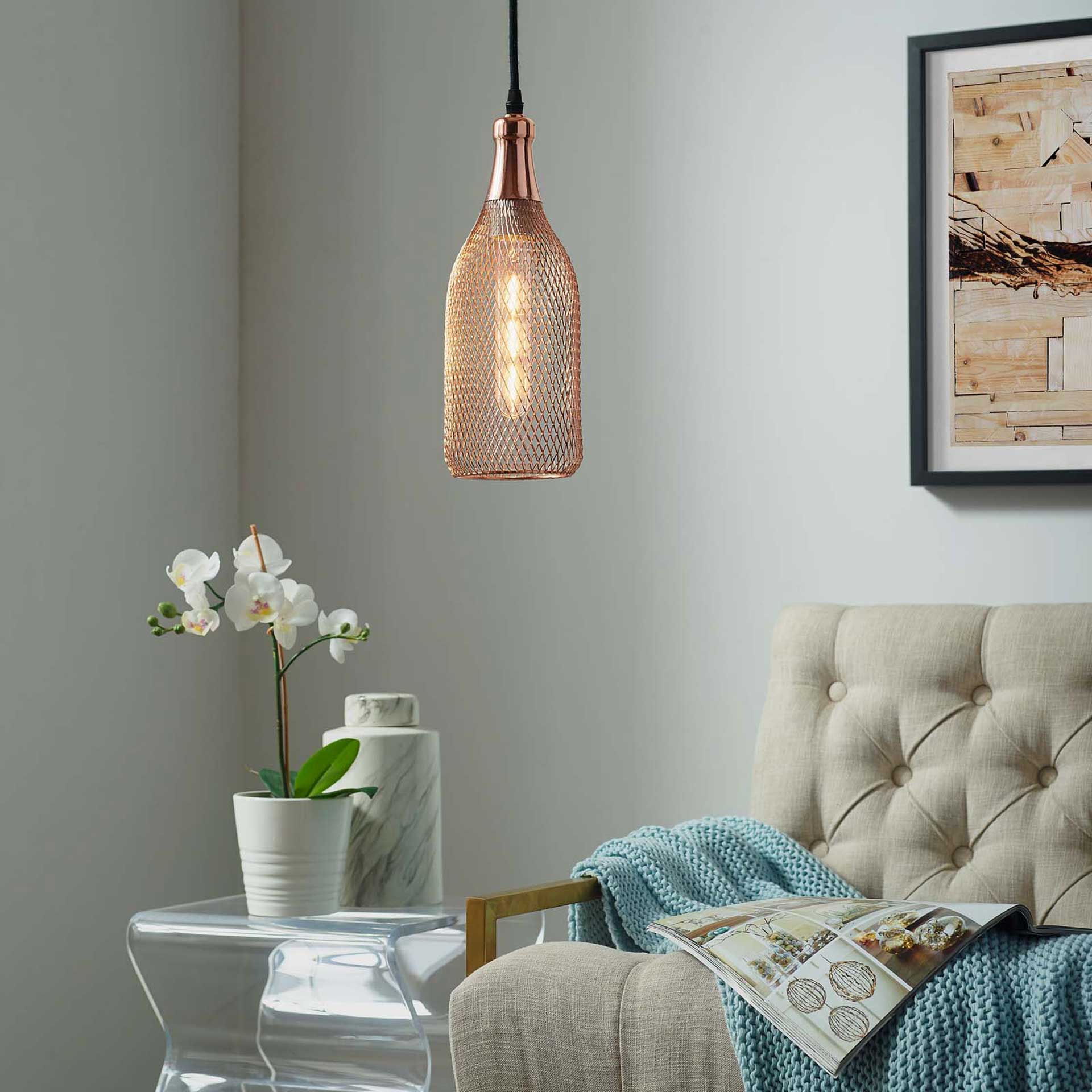 Gale Bottle-Shaped Pendant Light Rose Gold - Image 4