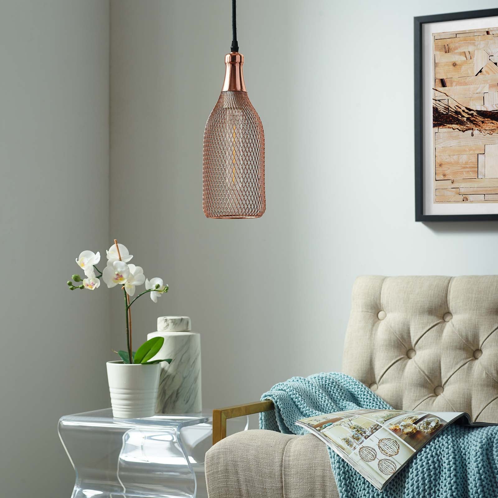 Gale Bottle-Shaped Pendant Light Rose Gold - Image 5