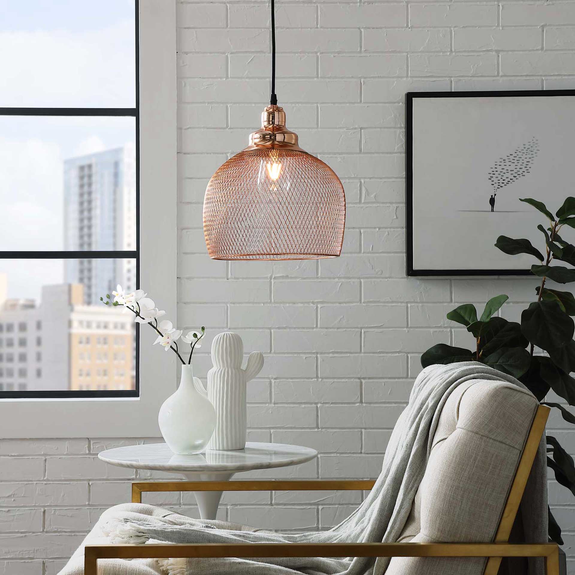 Gale Half-Sphere Pendant Light Rose Gold - Image 4