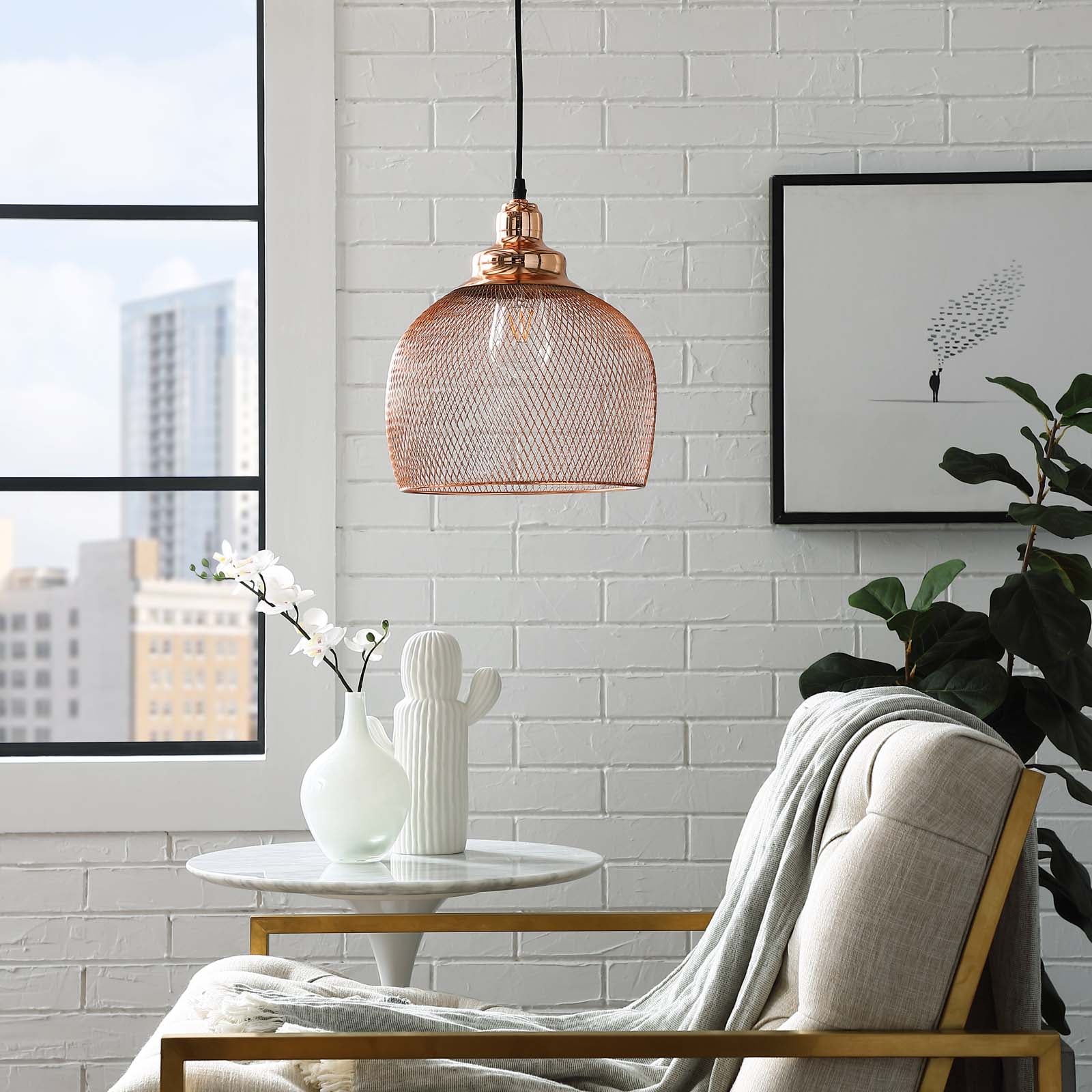 Gale Half-Sphere Pendant Light Rose Gold - Image 5