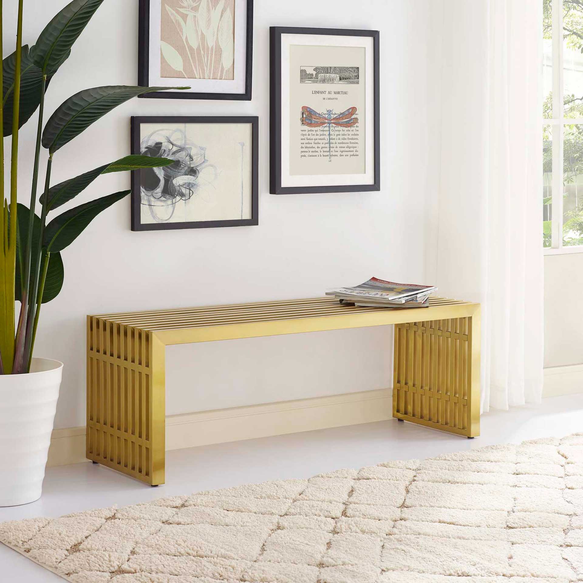 Galena Stainless Steel Bench Gold - Image 11