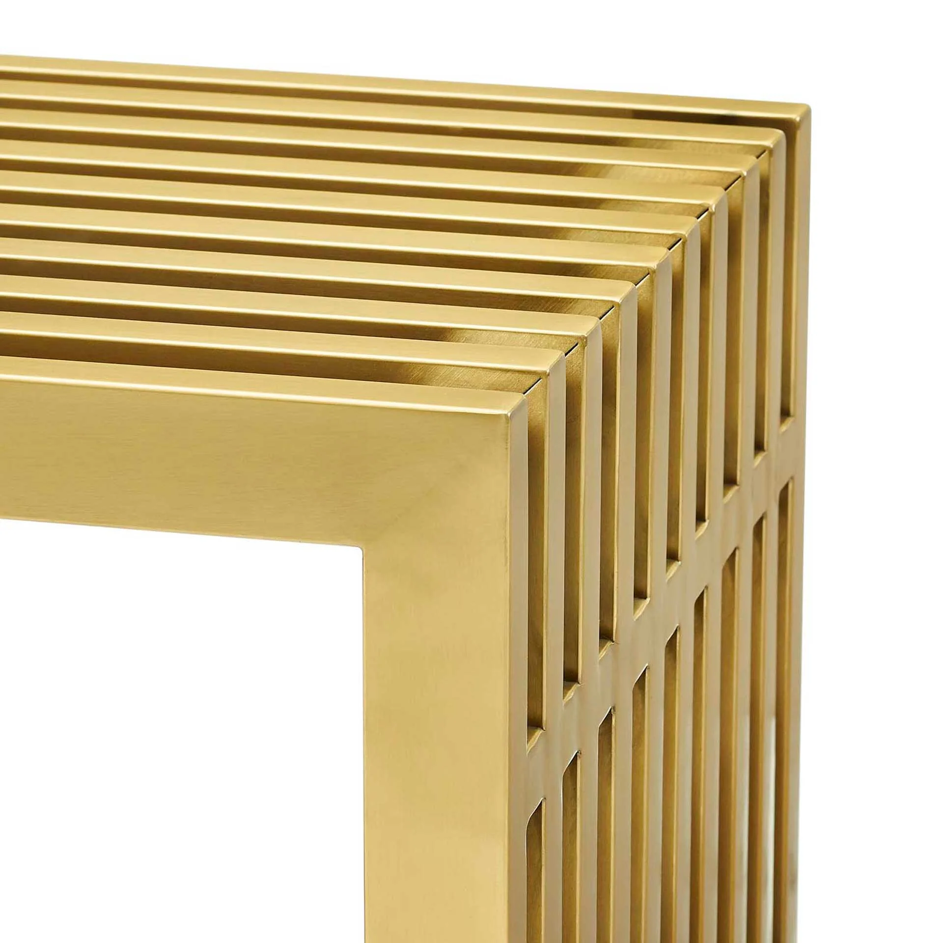 Galena Stainless Steel Bench Gold - Image 4