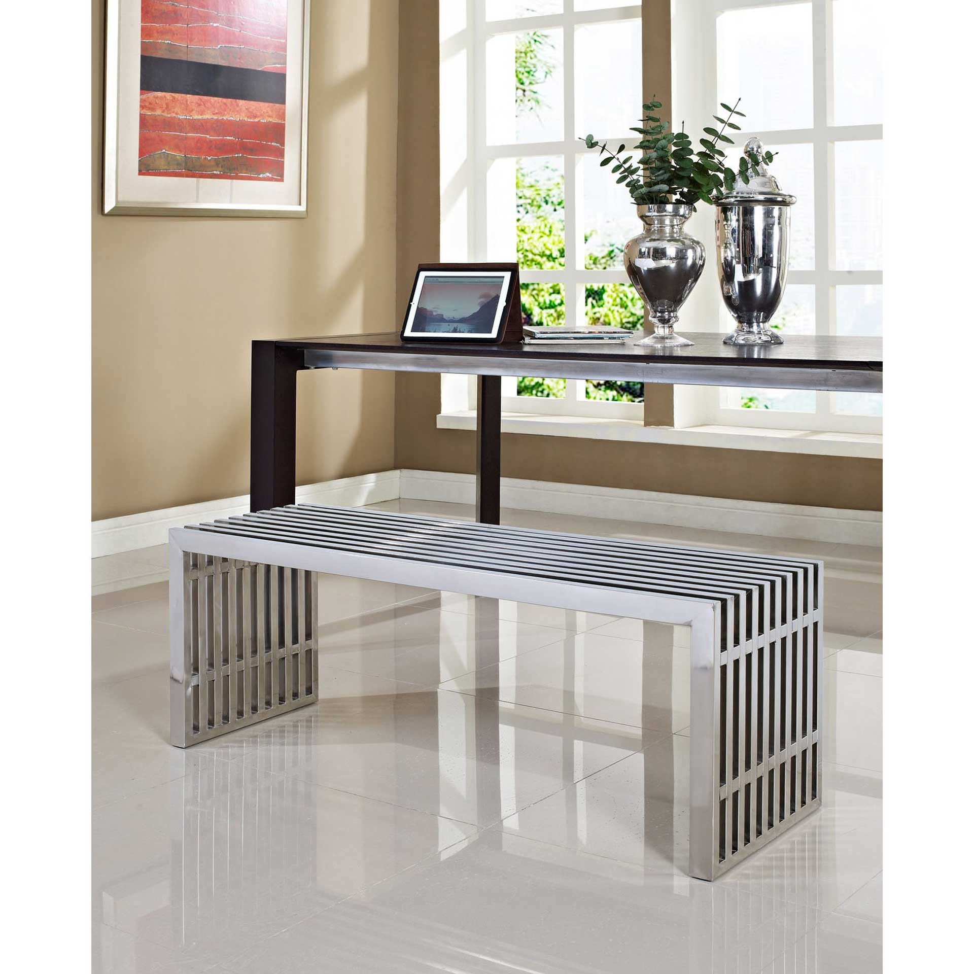Galena Stainless Steel Bench Silver - Image 3