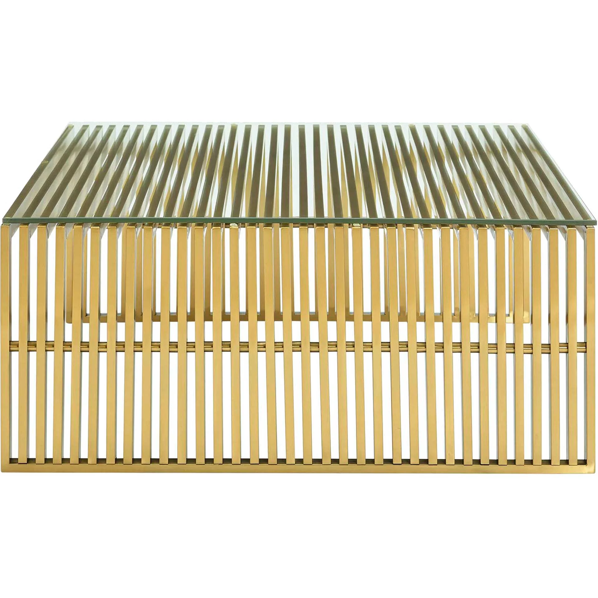 Galena Stainless Steel Coffee Table Gold - Image 2