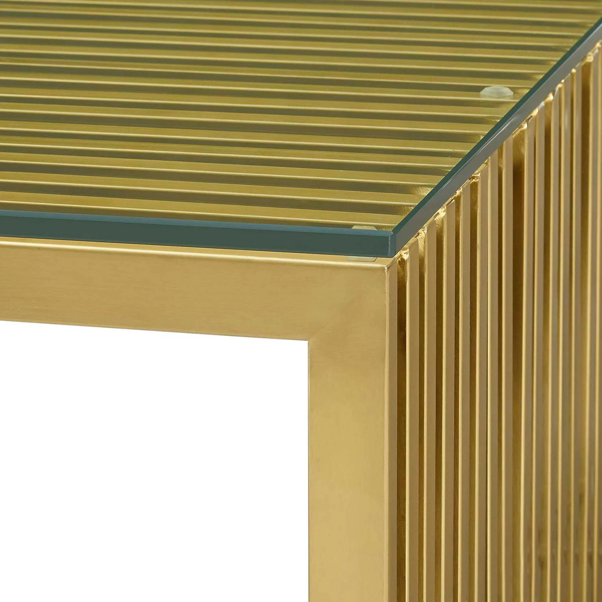Galena Stainless Steel Coffee Table Gold - Image 4