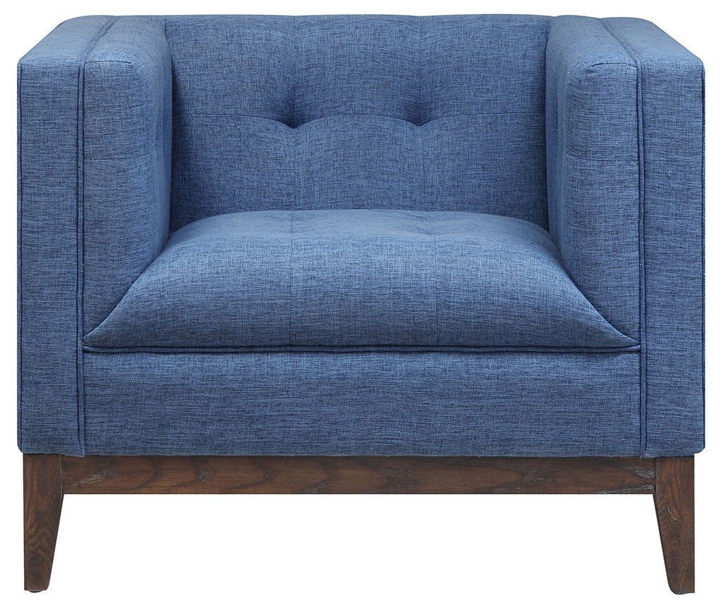 Galio Linen Chair Blue - Image 2