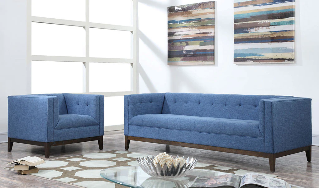 Galio Linen Chair Blue - Image 5