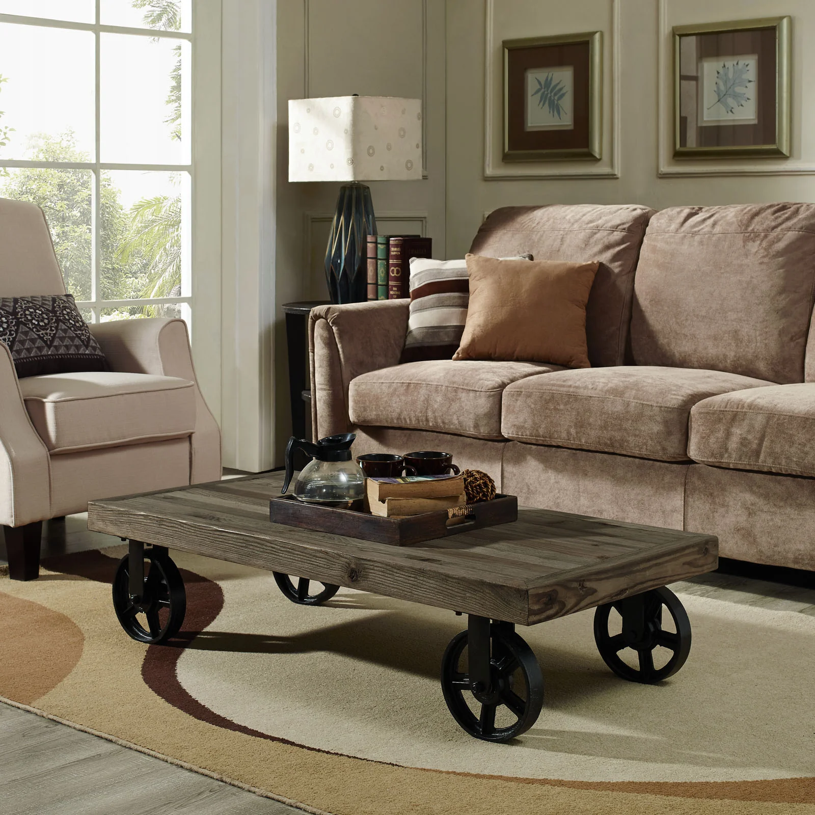 Gareth Wood Top Coffee Table Brown - Image 4