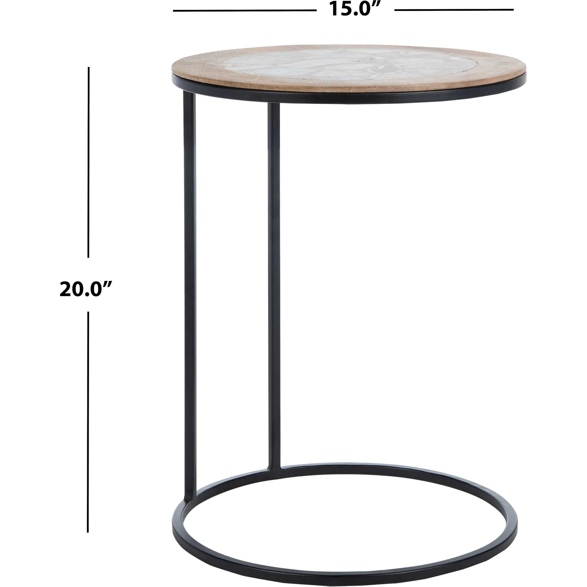 Gear Agate Side Table Black Agate - Image 6
