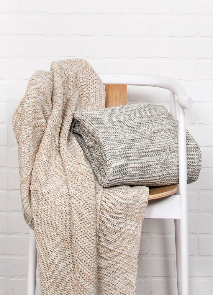Gem Neutral Gray/Lily White Throw - Image 2