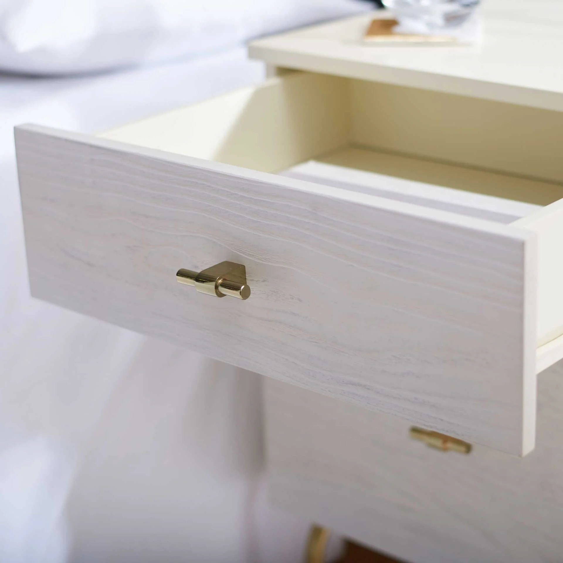 Gemma 2 Drawer Nightstand Cream/White Washed - Image 8