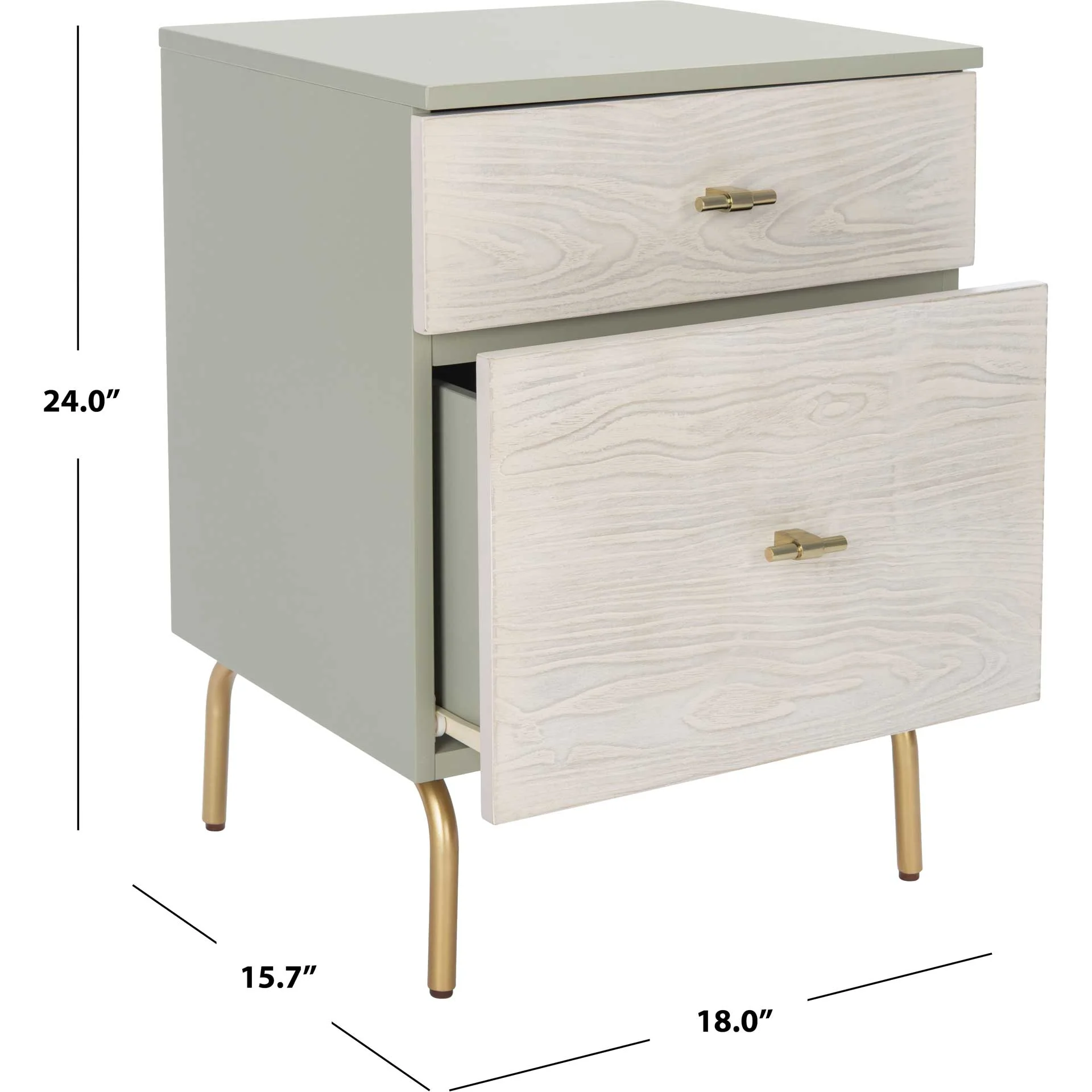 Gemma 2 Drawer Nightstand Gray/White Washed - Image 10