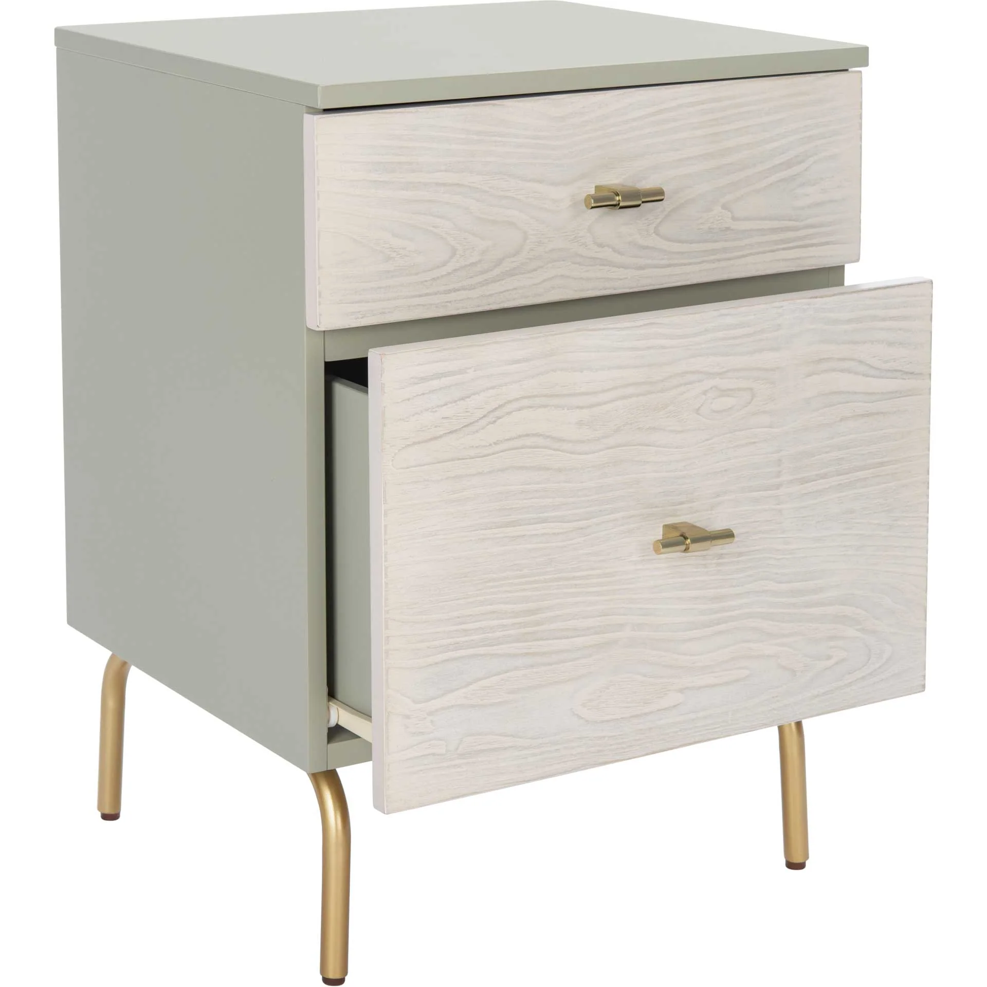Gemma 2 Drawer Nightstand Gray/White Washed - Image 2