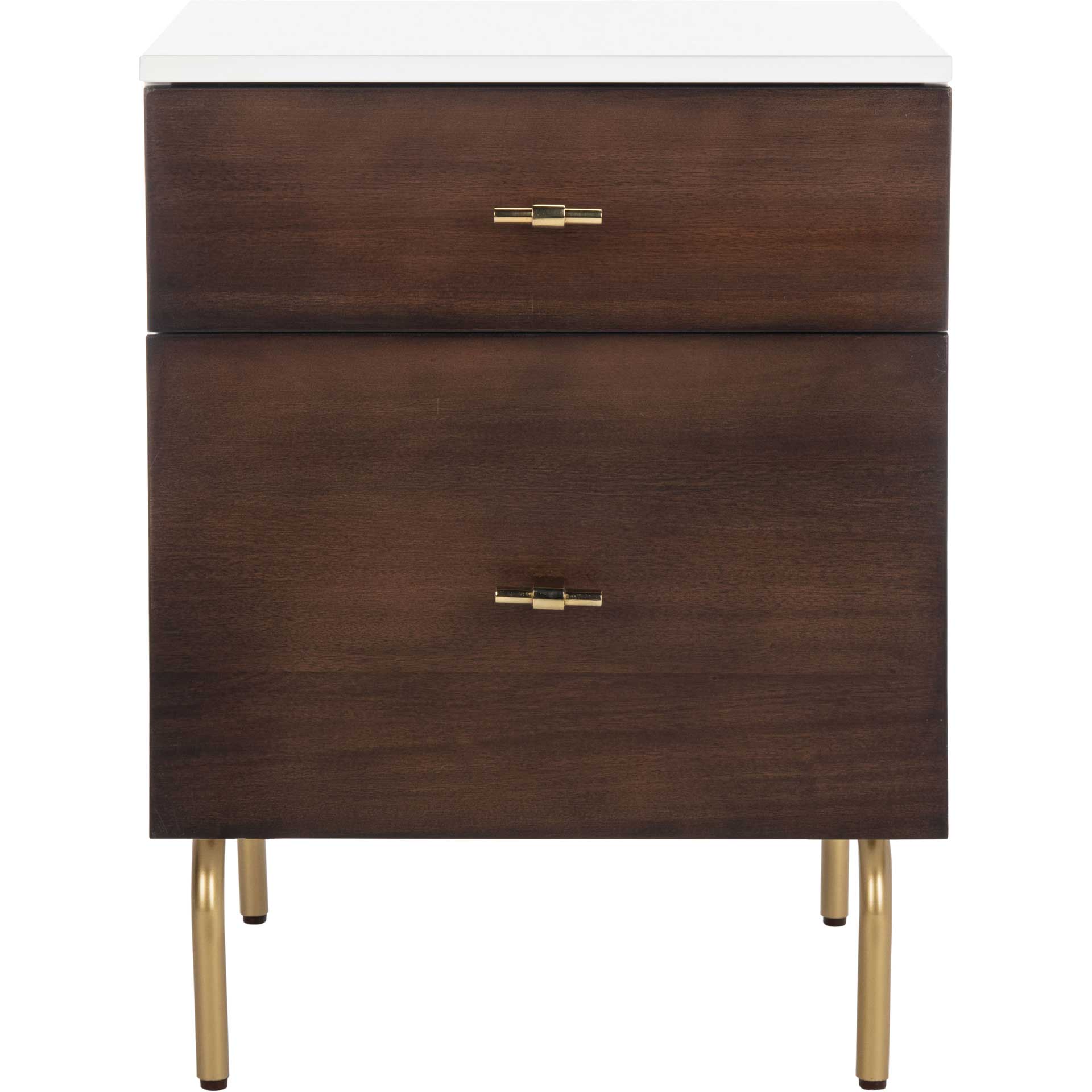 Gemma 2 Drawer Nightstand Walnut/White - Image 2