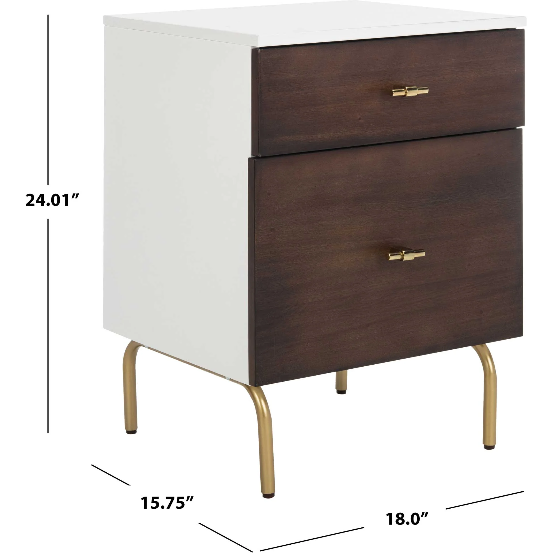 Gemma 2 Drawer Nightstand Walnut/White - Image 7