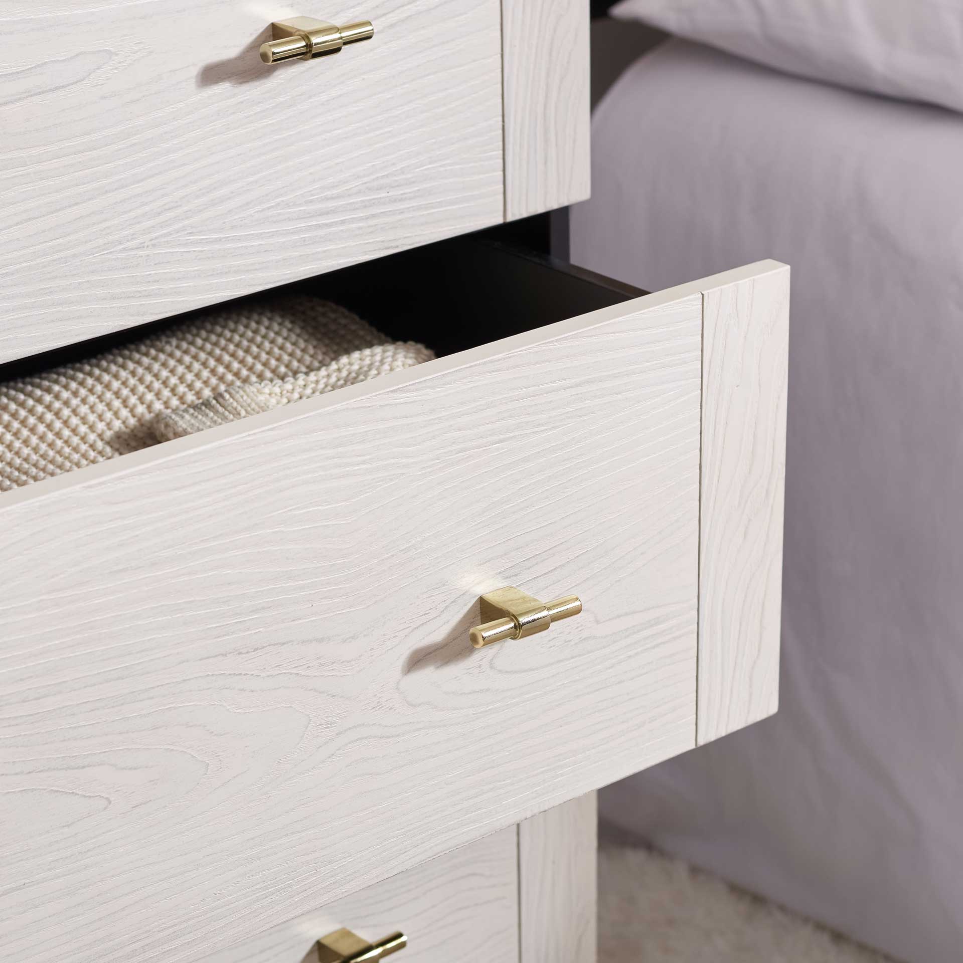 Gemma 3 Drawer Dresser Black/White Washed - Image 8