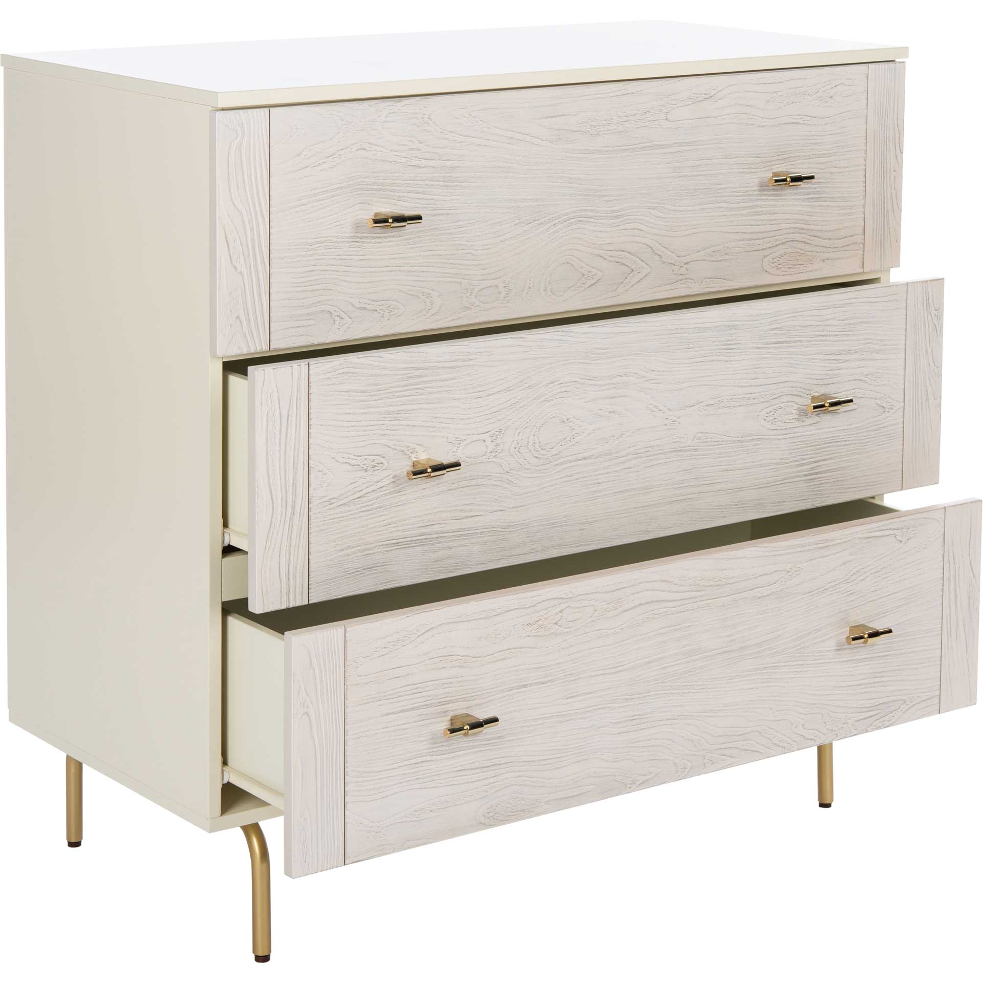Gemma 3 Drawer Dresser Cream/White Washed - Image 2