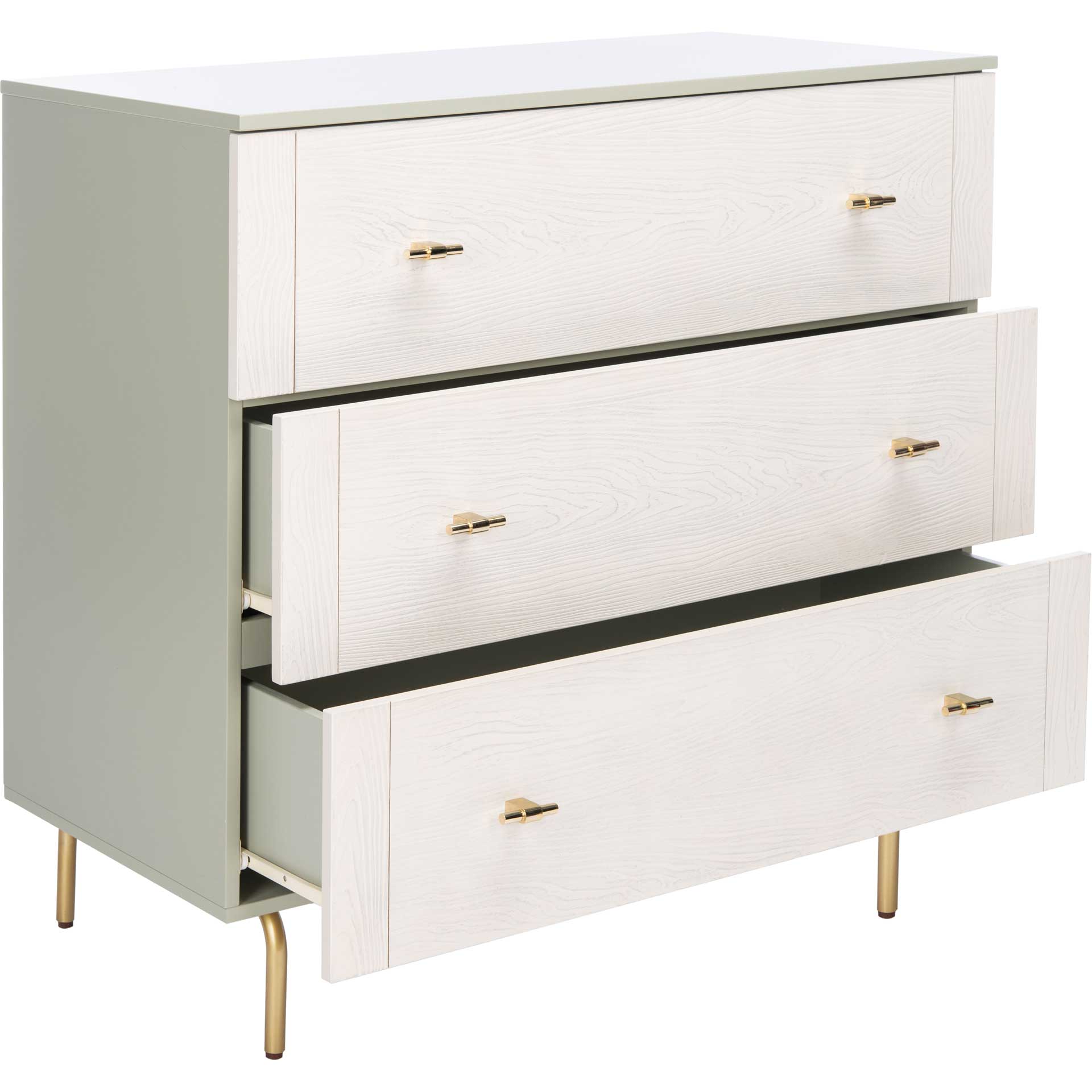 Gemma 3 Drawer Dresser Gray/White Washed - Image 2