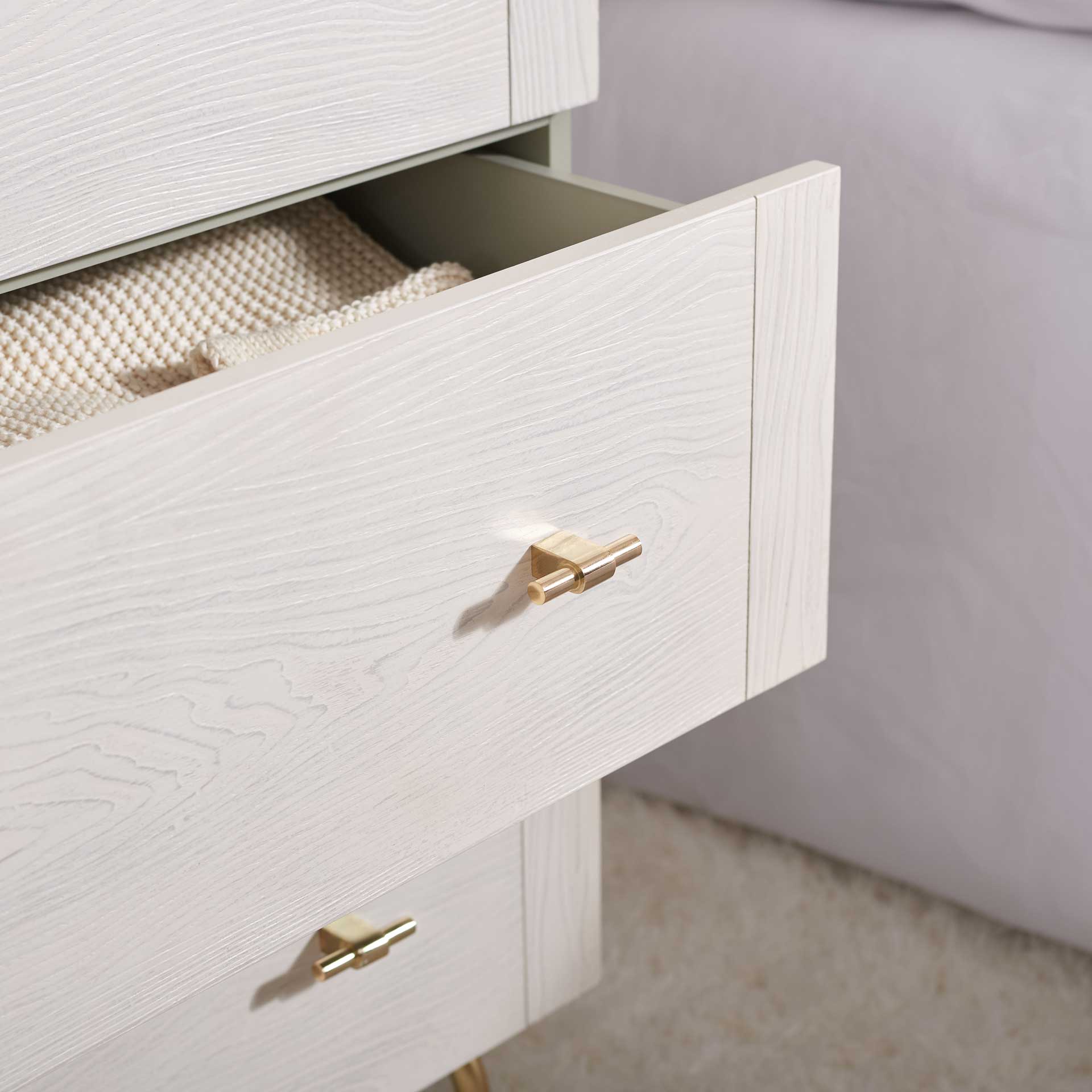 Gemma 3 Drawer Dresser Gray/White Washed - Image 8