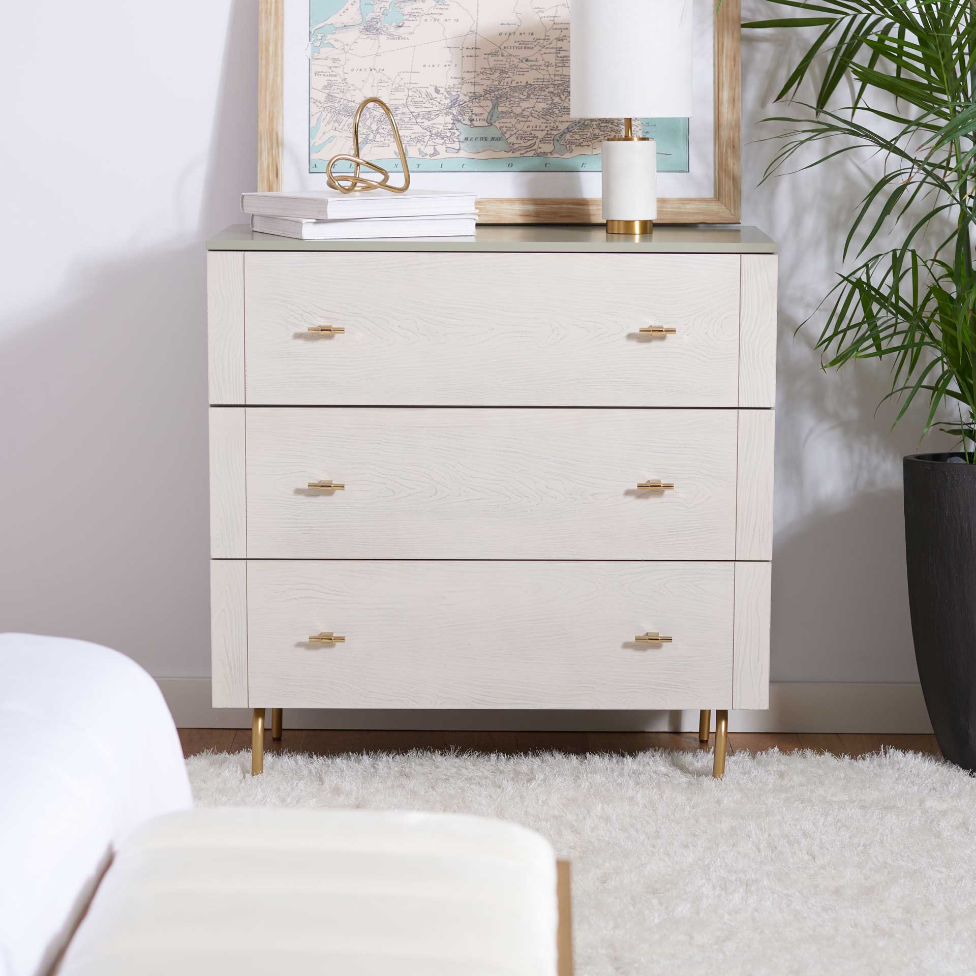 Gemma 3 Drawer Dresser Gray/White Washed - Image 9