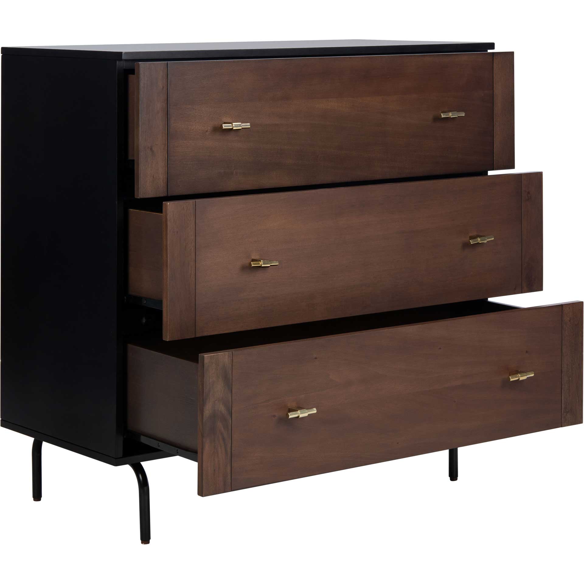 Gemma 3 Drawer Dresser Walnut/Black - Image 2