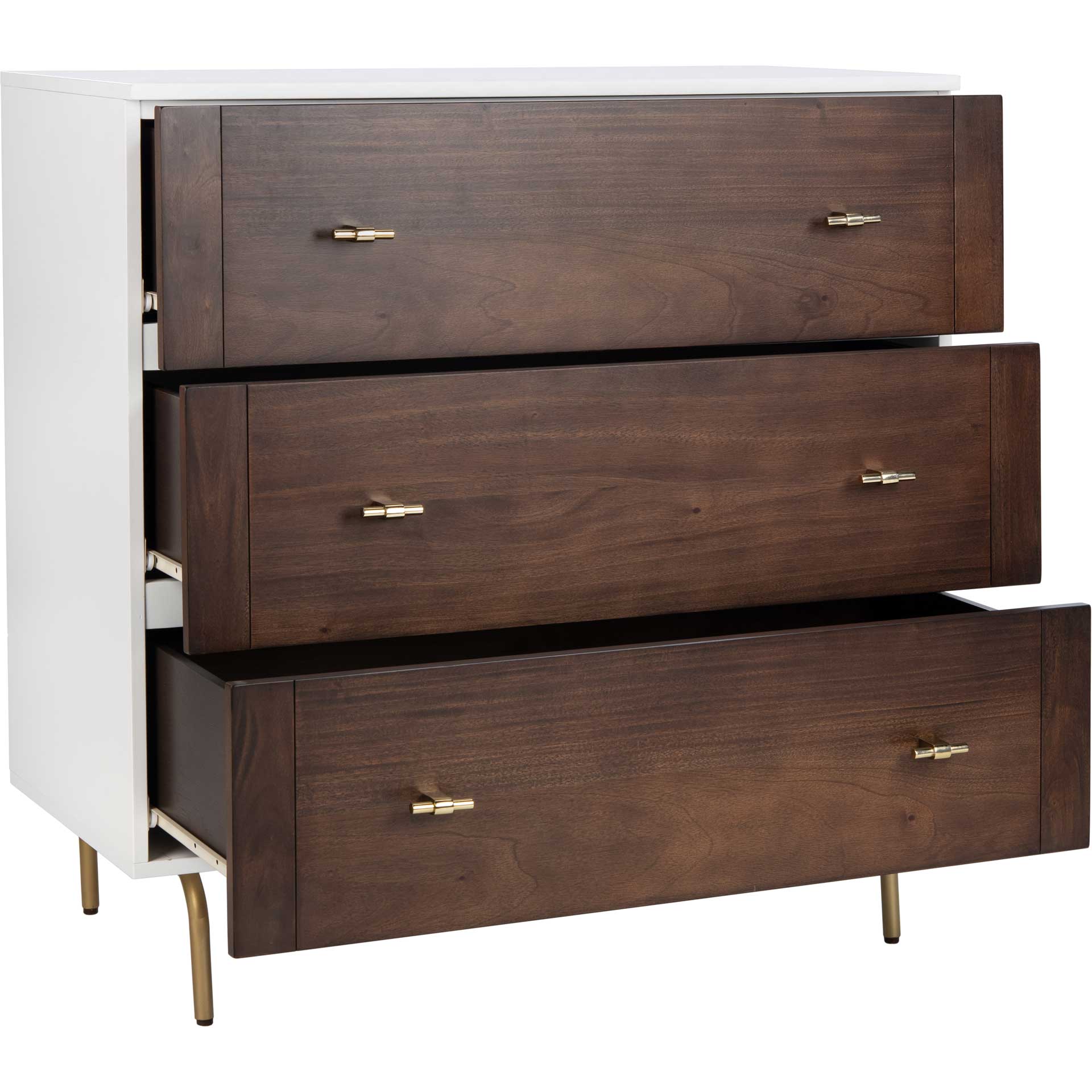 Gemma 3 Drawer Dresser Walnut/White - Image 2