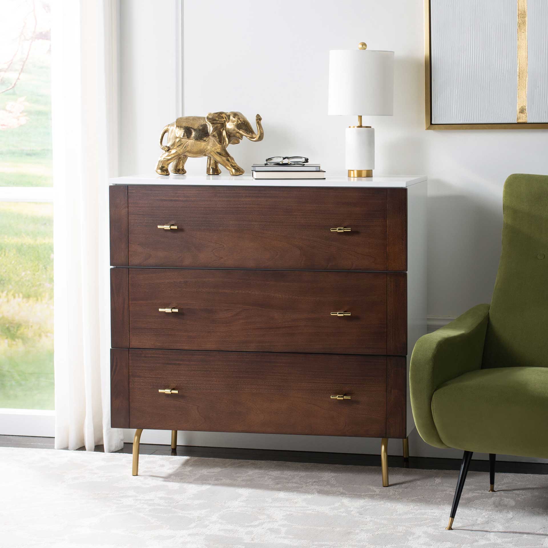 Gemma 3 Drawer Dresser Walnut/White - Image 6